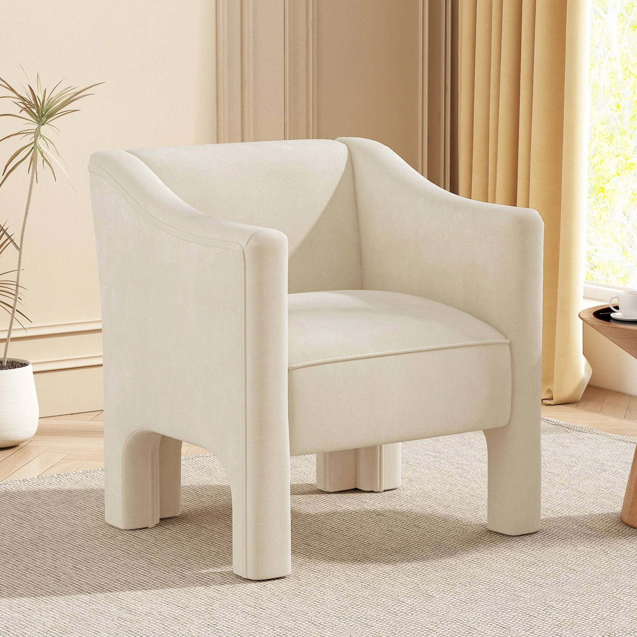 Barrel Accent Chair With Enclosed Arms - Image 9