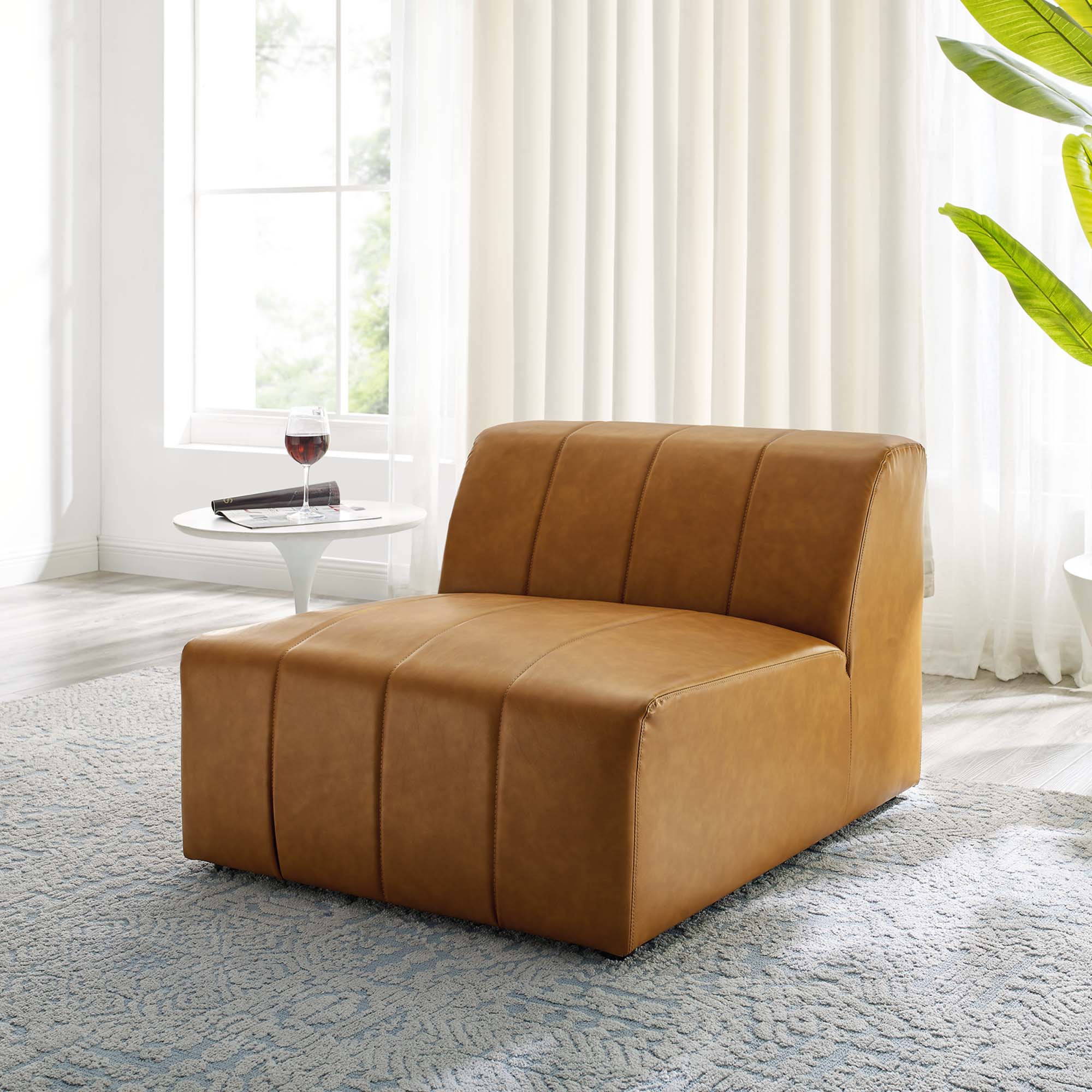 Bartlett Vegan Leather Armless Chair by Modway - Image 7
