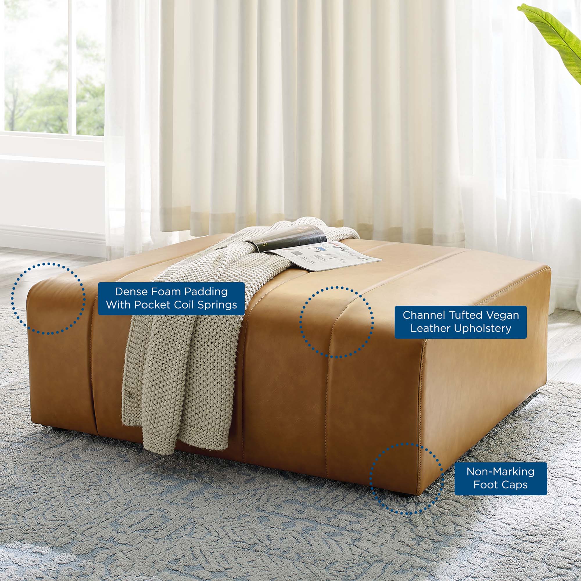 Bartlett Vegan Leather Ottoman by Modway - Image 7