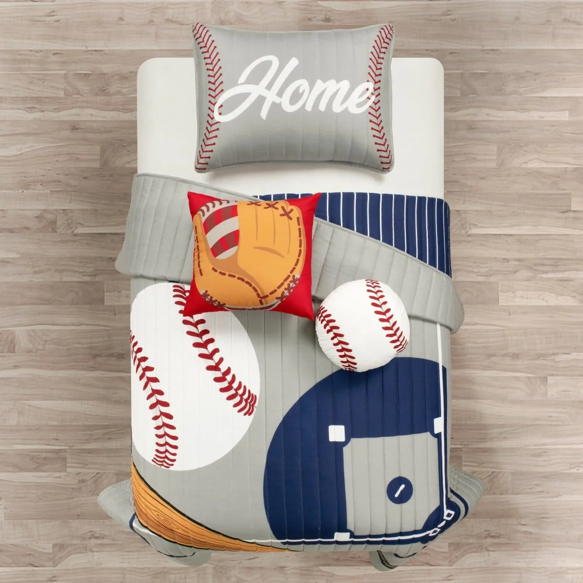 Baseball Game Reversible Oversized Kids Quilt Set - Image 10
