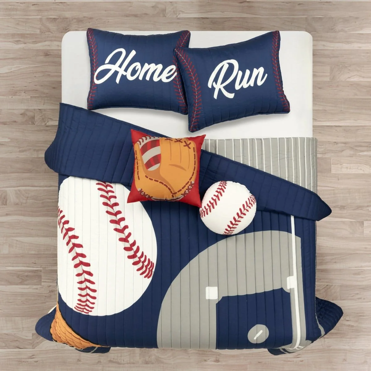 Baseball Game Reversible Oversized Kids Quilt Set - Image 19
