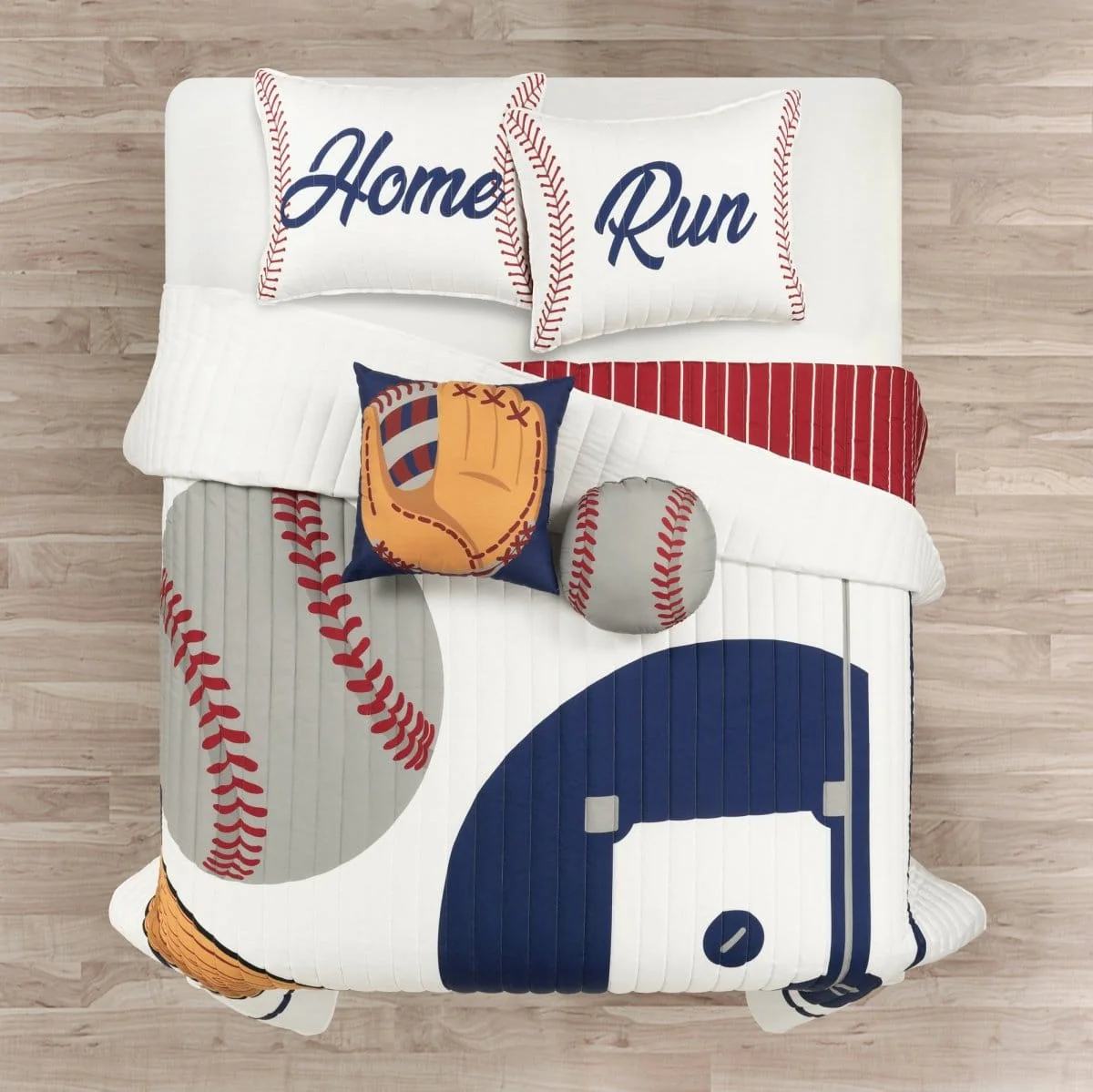 Baseball Game Reversible Oversized Kids Quilt Set - Image 36