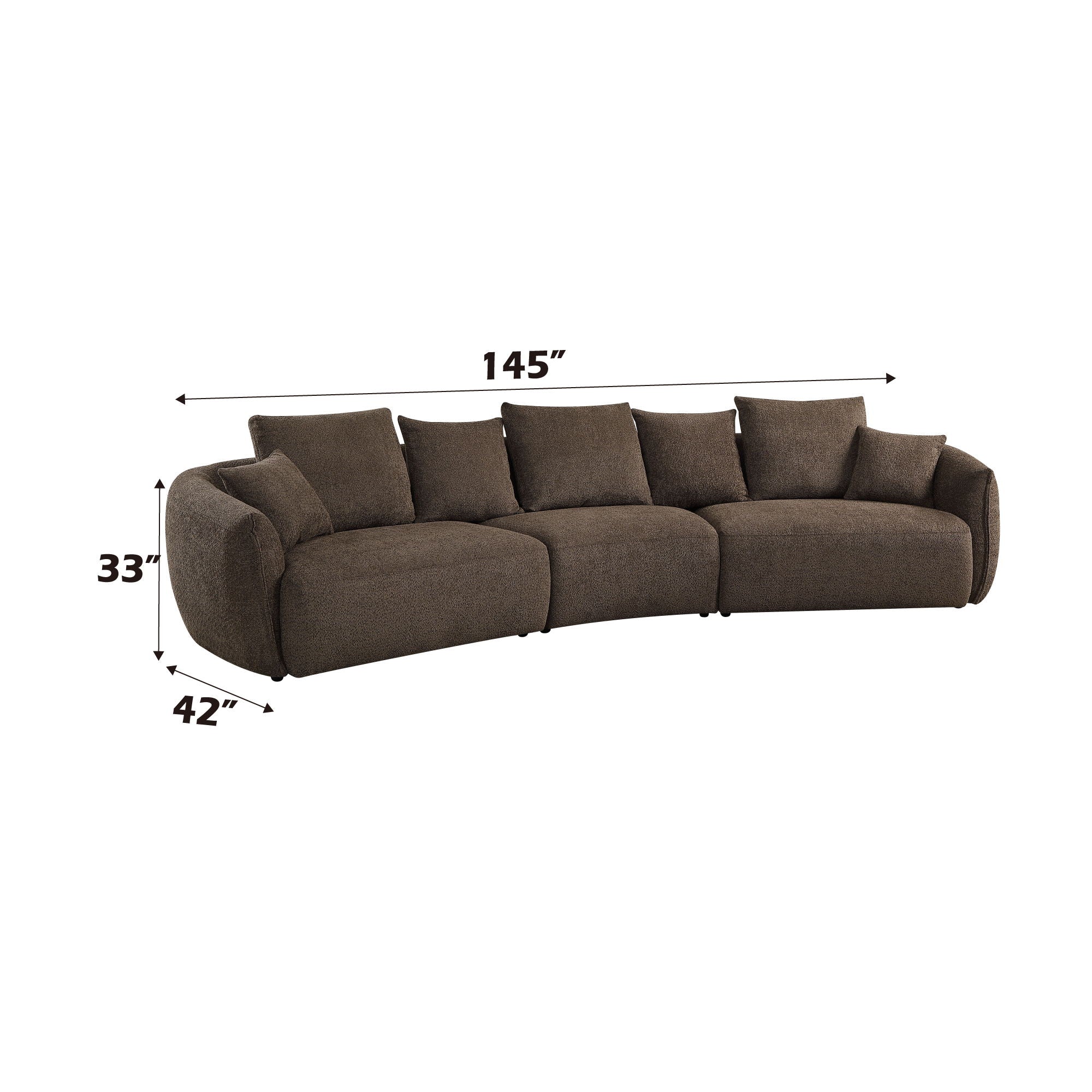 Bash - Anthology Boucle Sofa With Pillows - Brown - Image 3