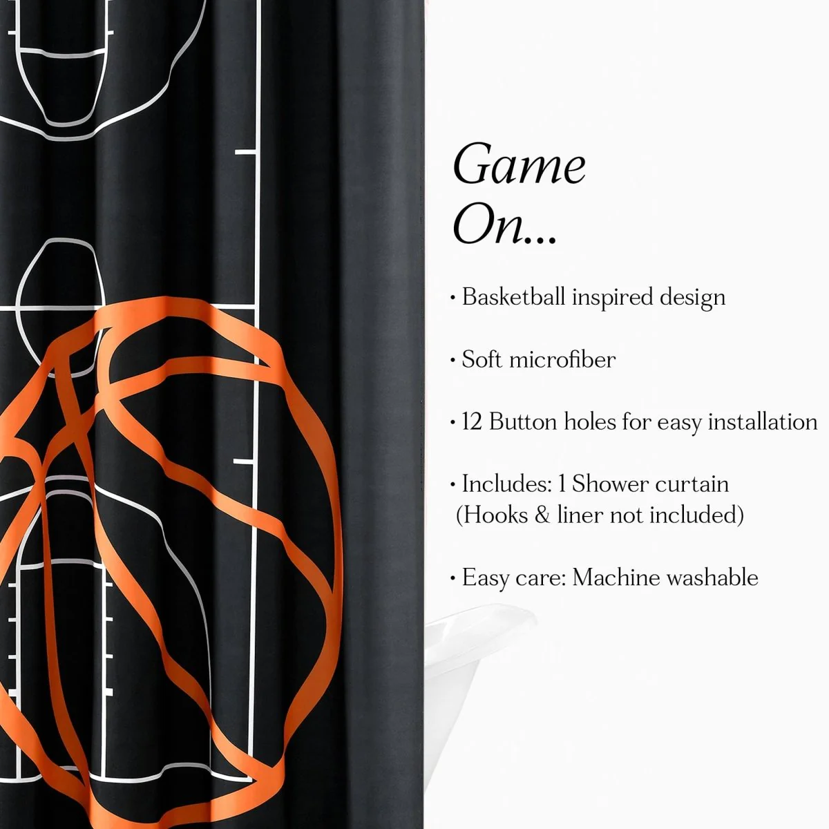 Basketball Game Shower Curtain - Image 5