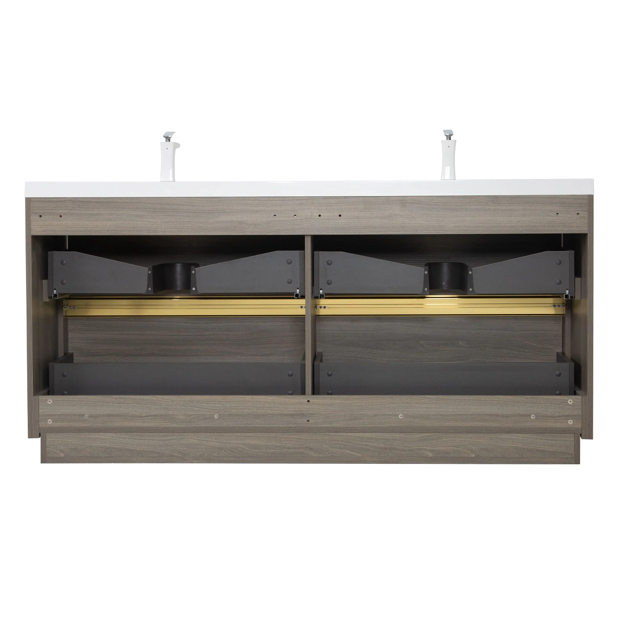 Bathin Freestanding Bathroom Vanity With Double Sinks, Bathroom Storage Vanity Cabinet With Stone Resin Countertop And Soft Close Drawers - Image 16