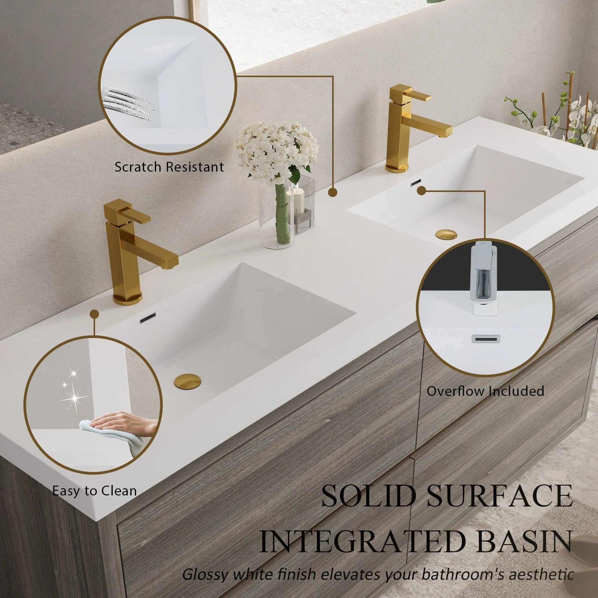 Bathin Freestanding Bathroom Vanity With Double Sinks, Bathroom Storage Vanity Cabinet With Stone Resin Countertop And Soft Close Drawers - Image 18