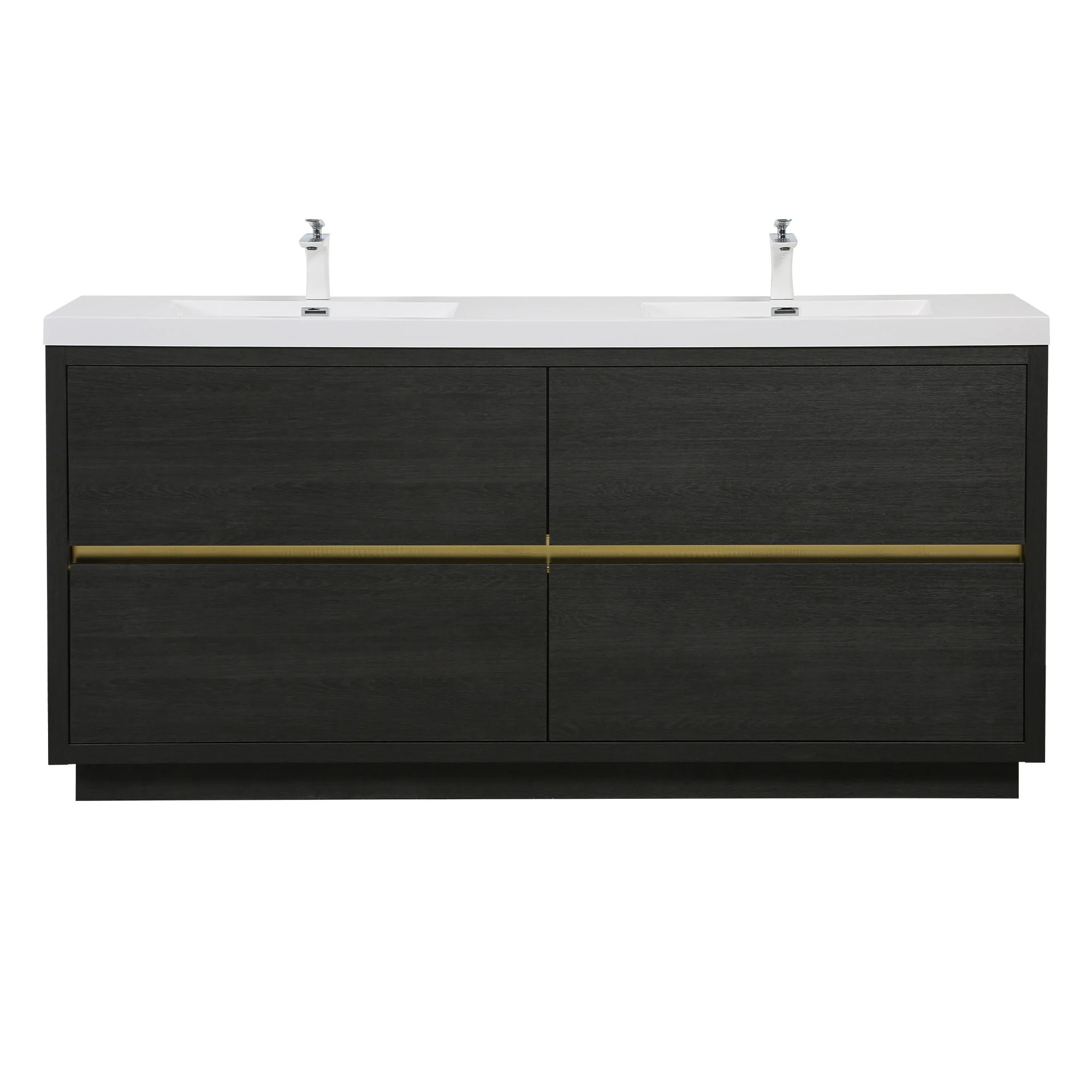 Bathin Freestanding Bathroom Vanity With Double Sinks, Bathroom Storage Vanity Cabinet With Stone Resin Countertop And Soft Close Drawers - Image 2