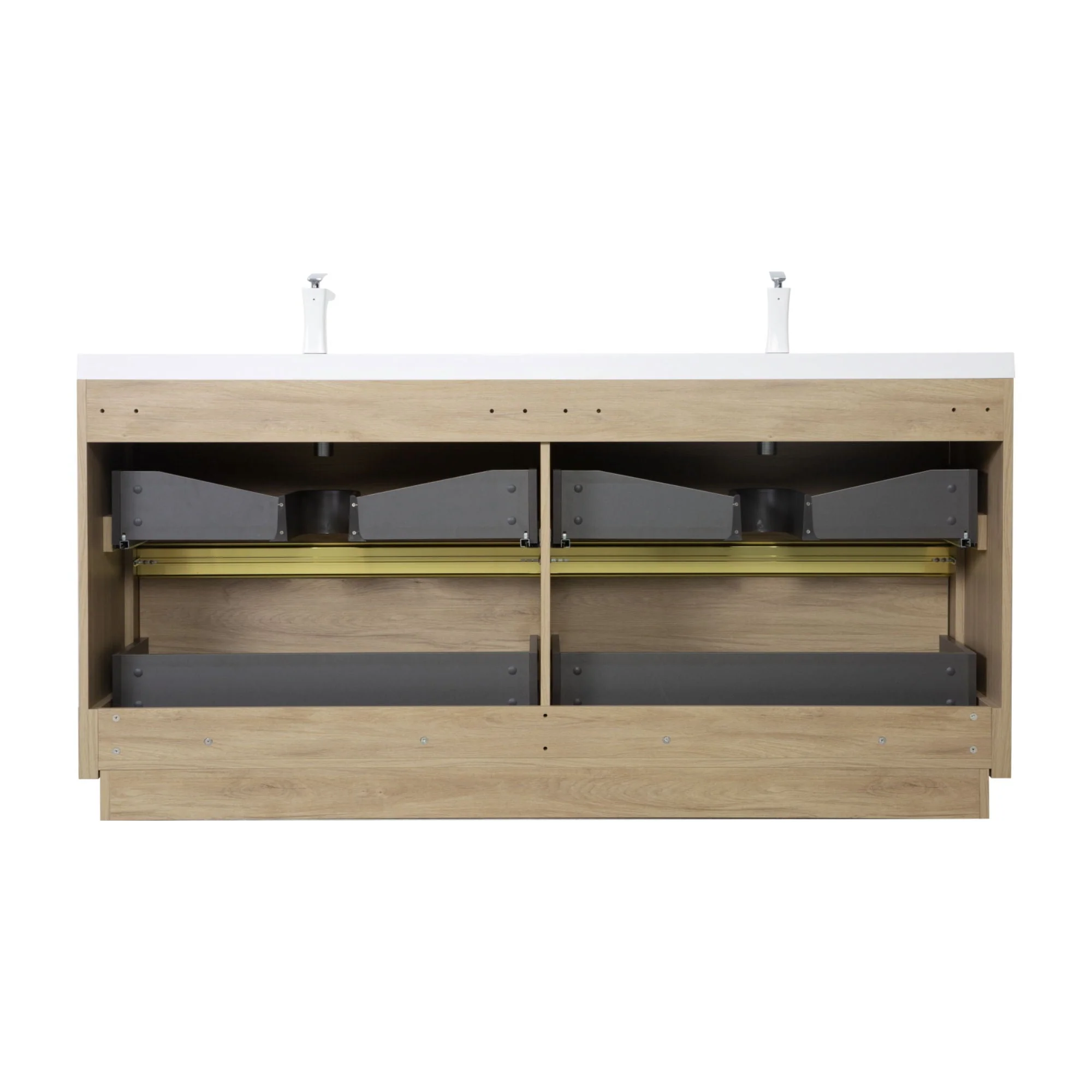 Bathin Freestanding Bathroom Vanity With Double Sinks, Bathroom Storage Vanity Cabinet With Stone Resin Countertop And Soft Close Drawers - Image 24