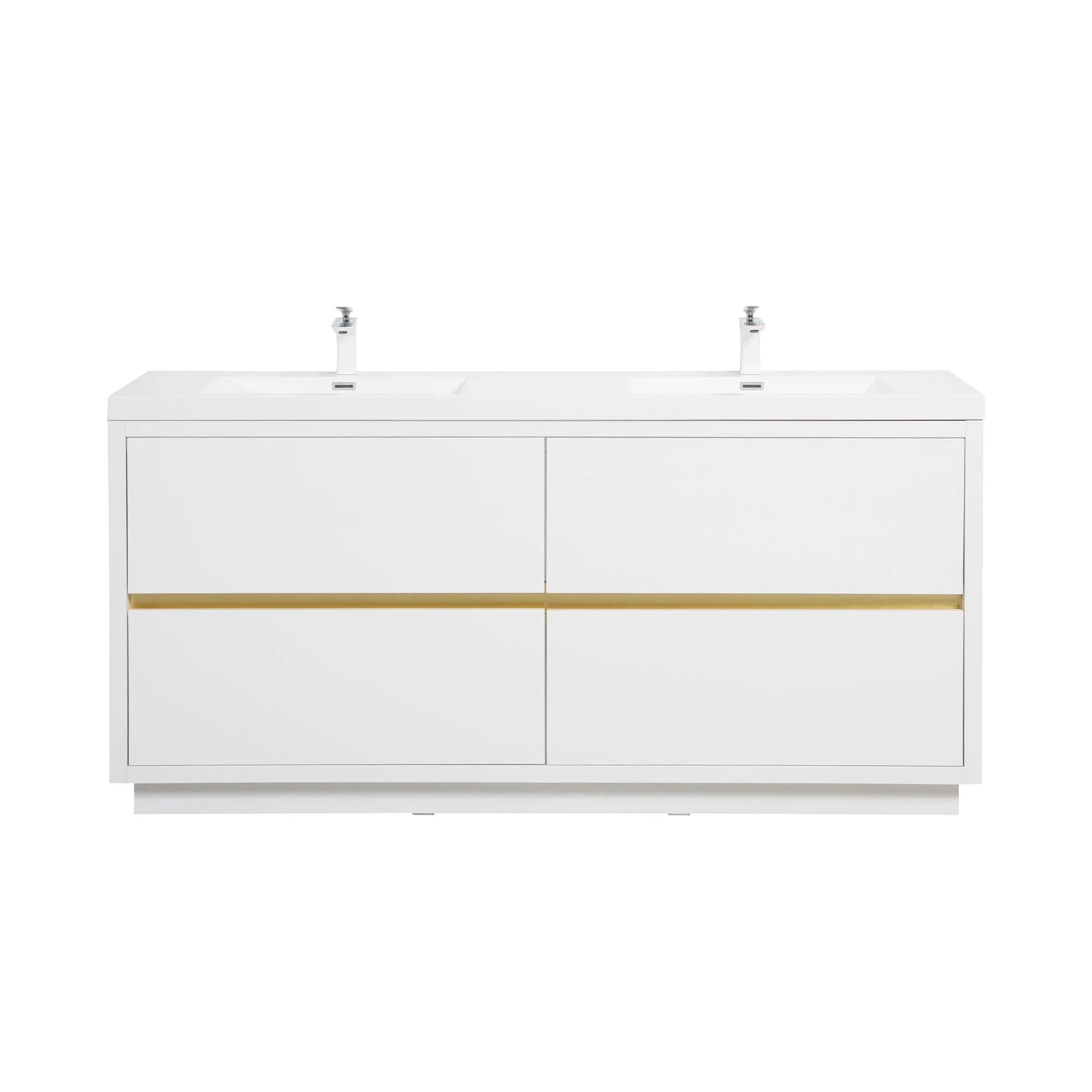 Bathin Freestanding Bathroom Vanity With Double Sinks, Bathroom Storage Vanity Cabinet With Stone Resin Countertop And Soft Close Drawers - Image 3