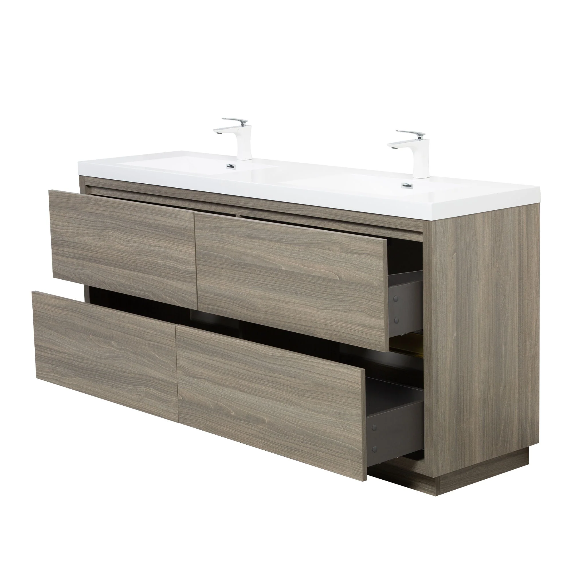 Bathin Freestanding Bathroom Vanity With Double Sinks, Bathroom Storage Vanity Cabinet With Stone Resin Countertop And Soft Close Drawers - Image 39