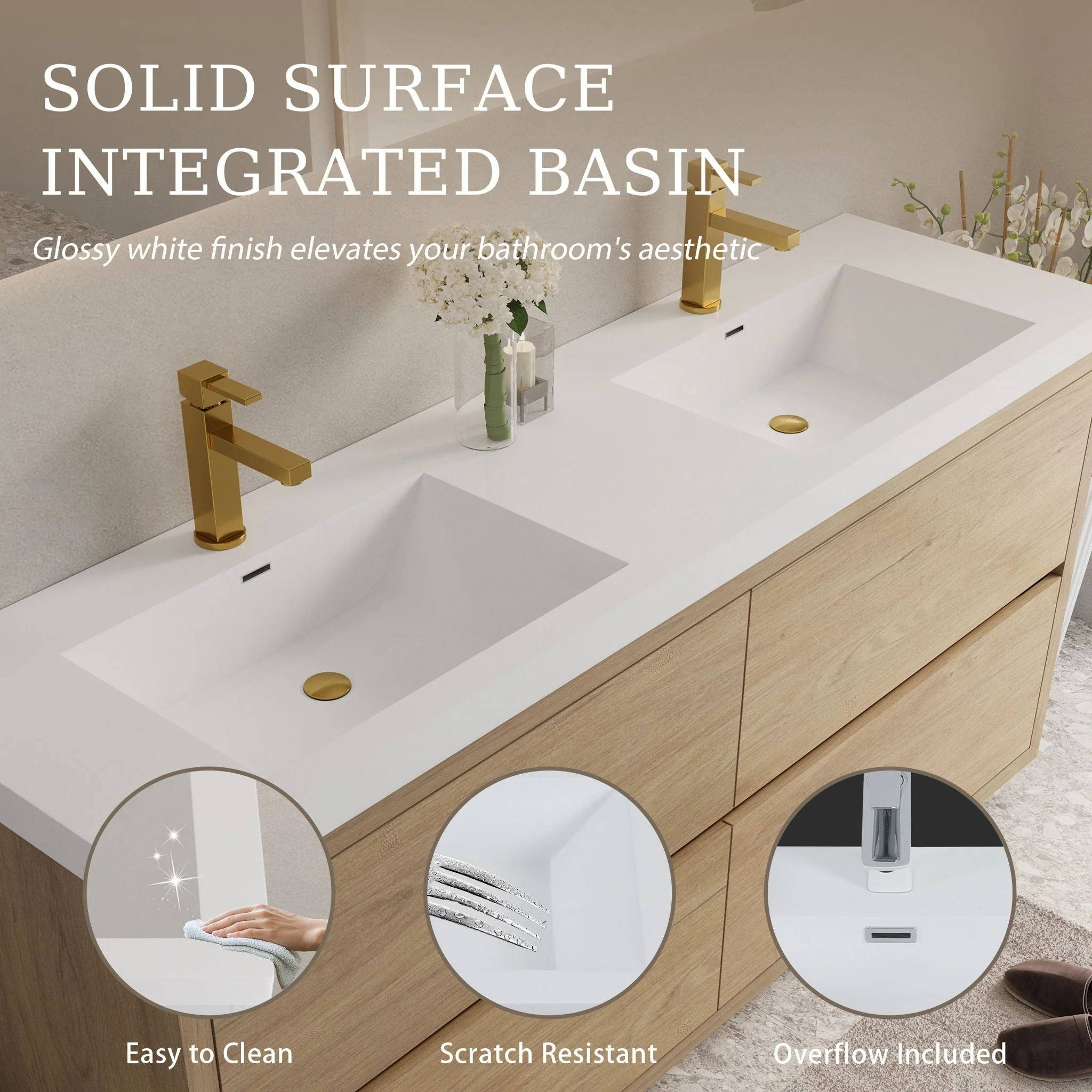 Bathin Freestanding Bathroom Vanity With Double Sinks, Bathroom Storage Vanity Cabinet With Stone Resin Countertop And Soft Close Drawers - Image 51