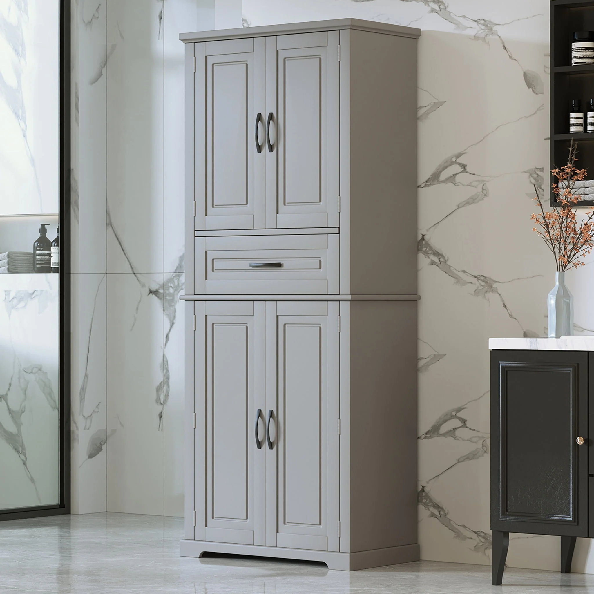 Bathroom Storage Cabinet With Multifunctional Storage Space, Drawer With Slide Rails, Adjustable Shelf - Image 5