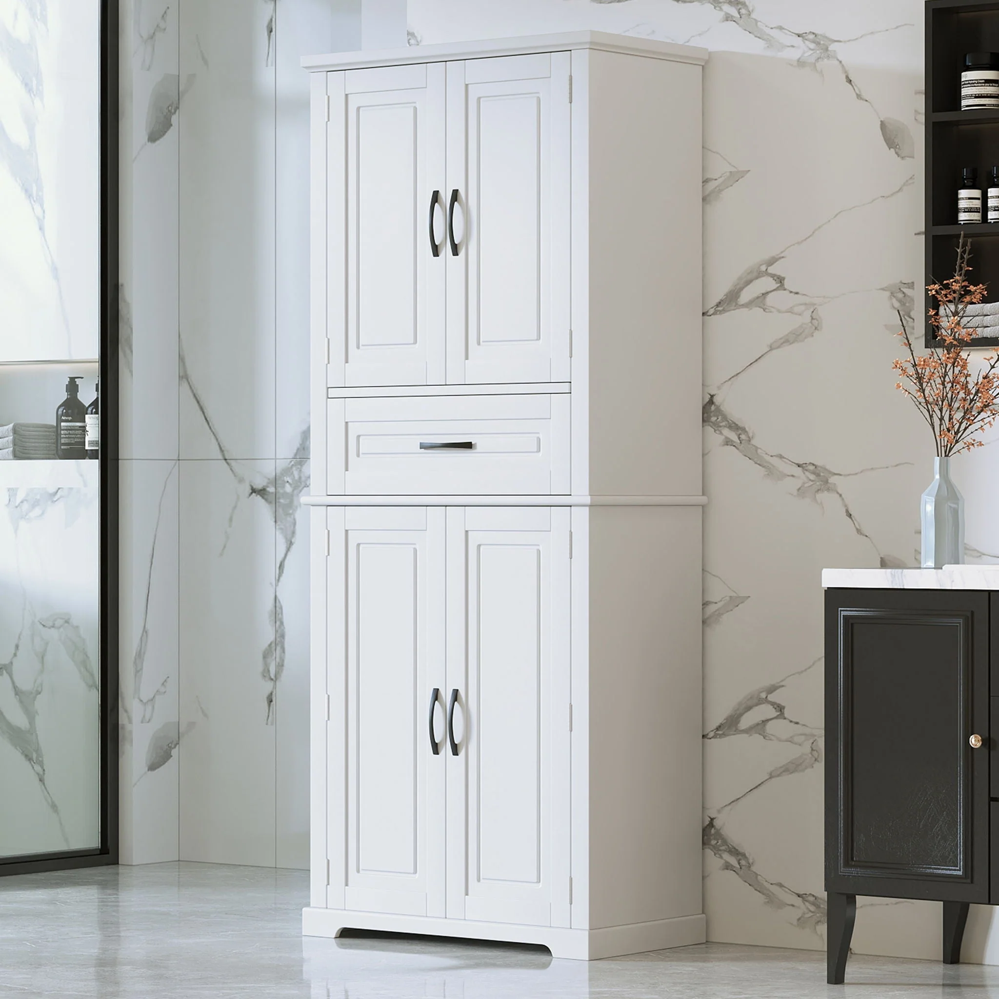 Bathroom Storage Cabinet With Multifunctional Storage Space, Drawer With Slide Rails, Adjustable Shelf - Image 6