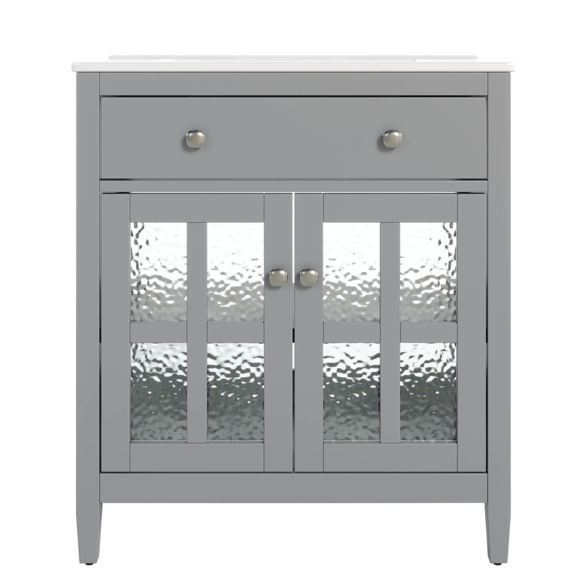 Bathroom Vanity With Ceramic Sink, Adjustable Shelf & Tip Out Tray - Image 3