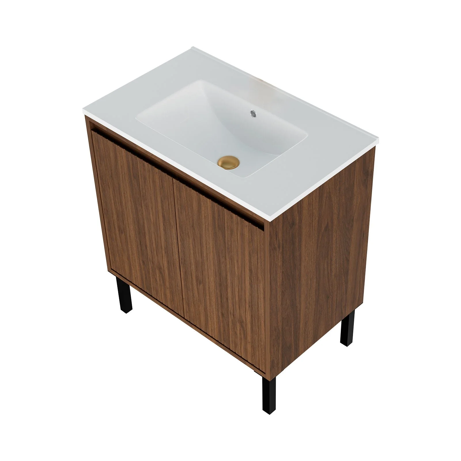 Bathroom Vanity With Ceramic Sink, Floor-Standing Design, Soft-Closing Drawers - Image 3