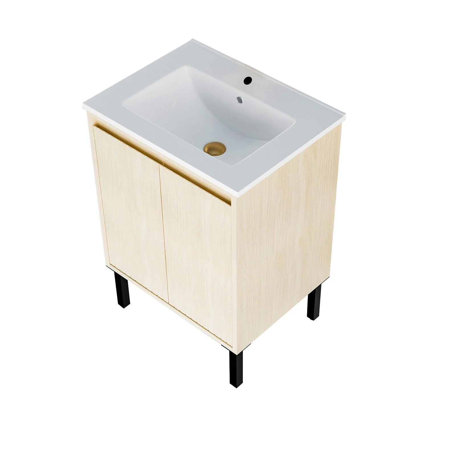 Bathroom Vanity With Ceramic Sink, Floor-Standing Design, Soft-Closing Drawers - Image 4