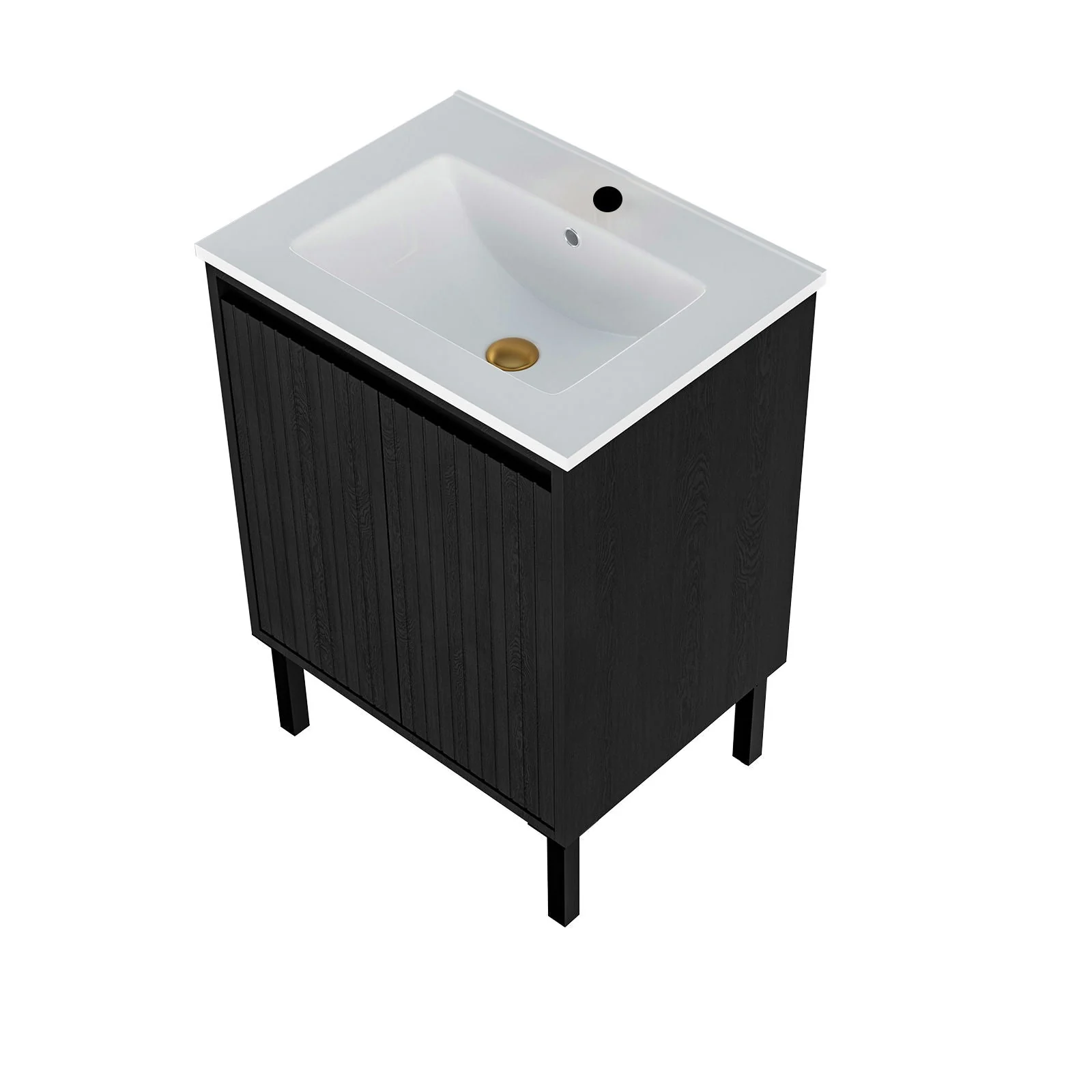 Bathroom Vanity With Ceramic Sink, Floor-Standing Design, Soft-Closing Drawers - Image 5
