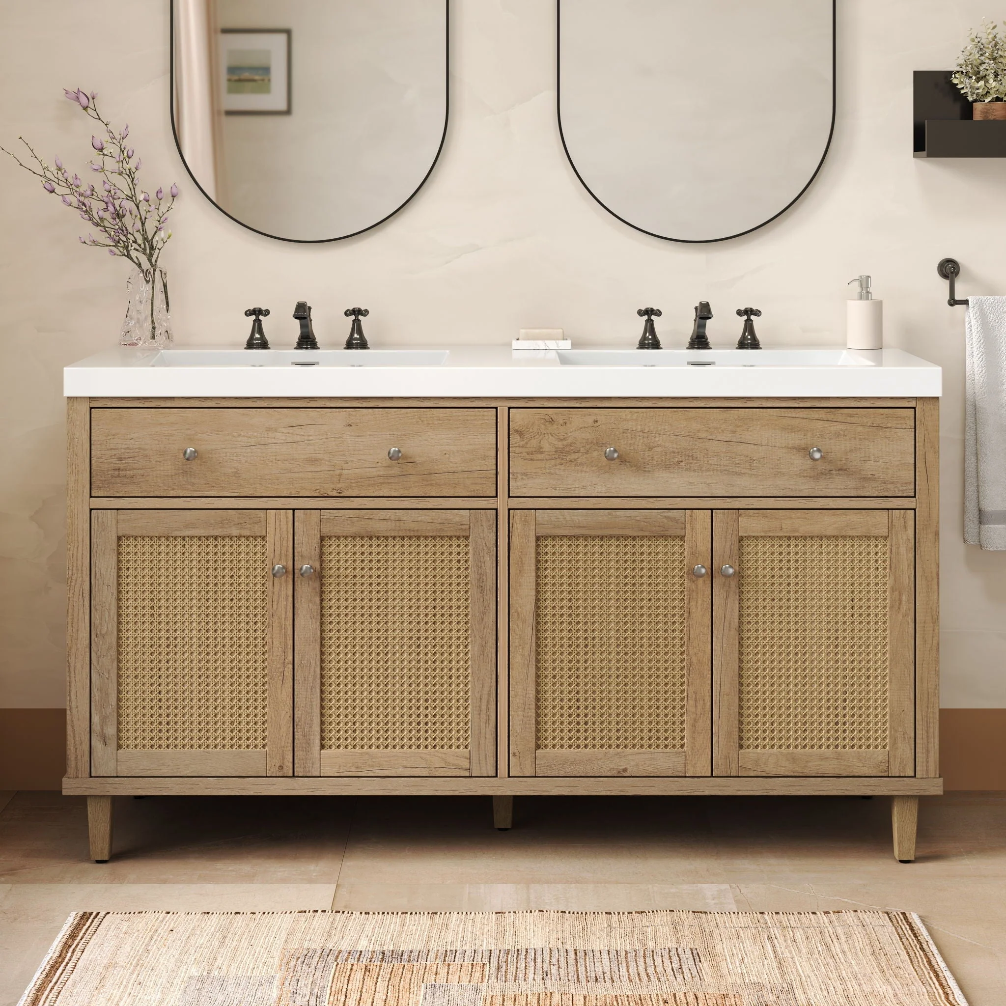 Bathroom Vanity With Double Sink, Large Storage Space - Image 4