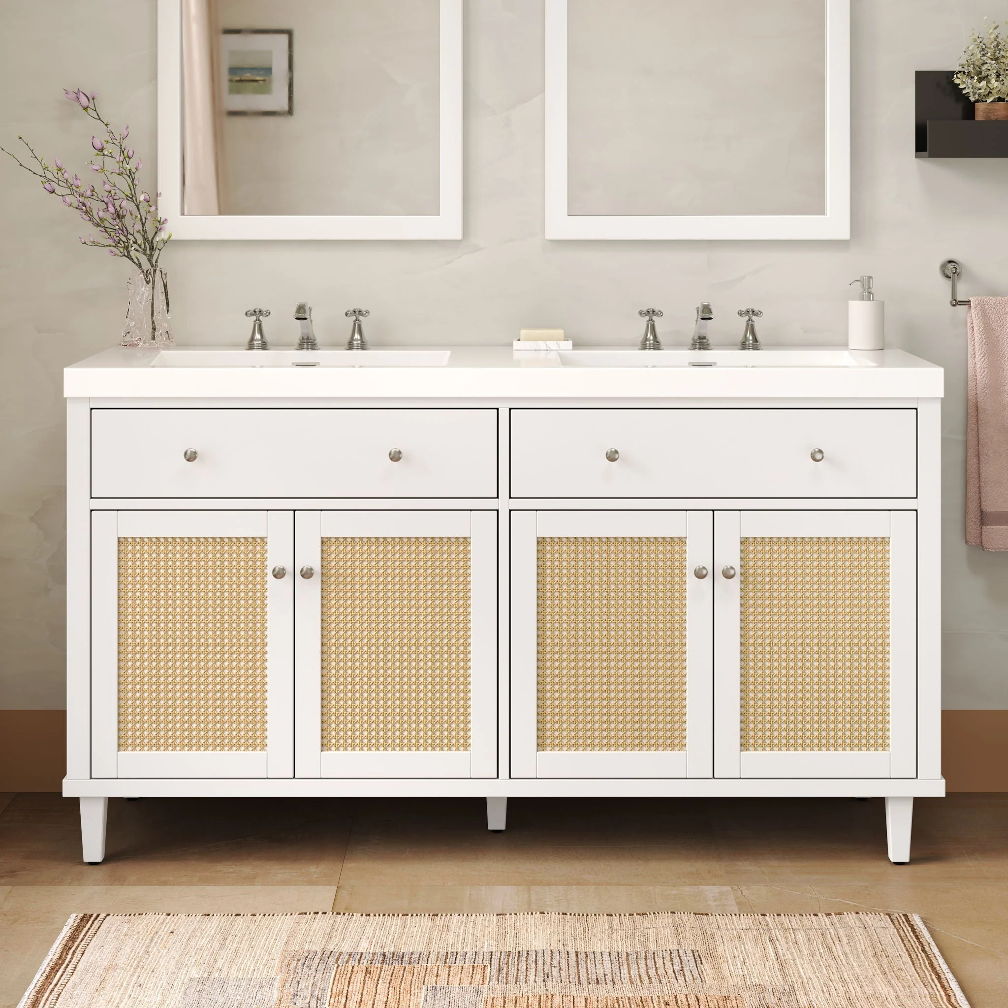 Bathroom Vanity With Double Sink, Large Storage Space - Image 6