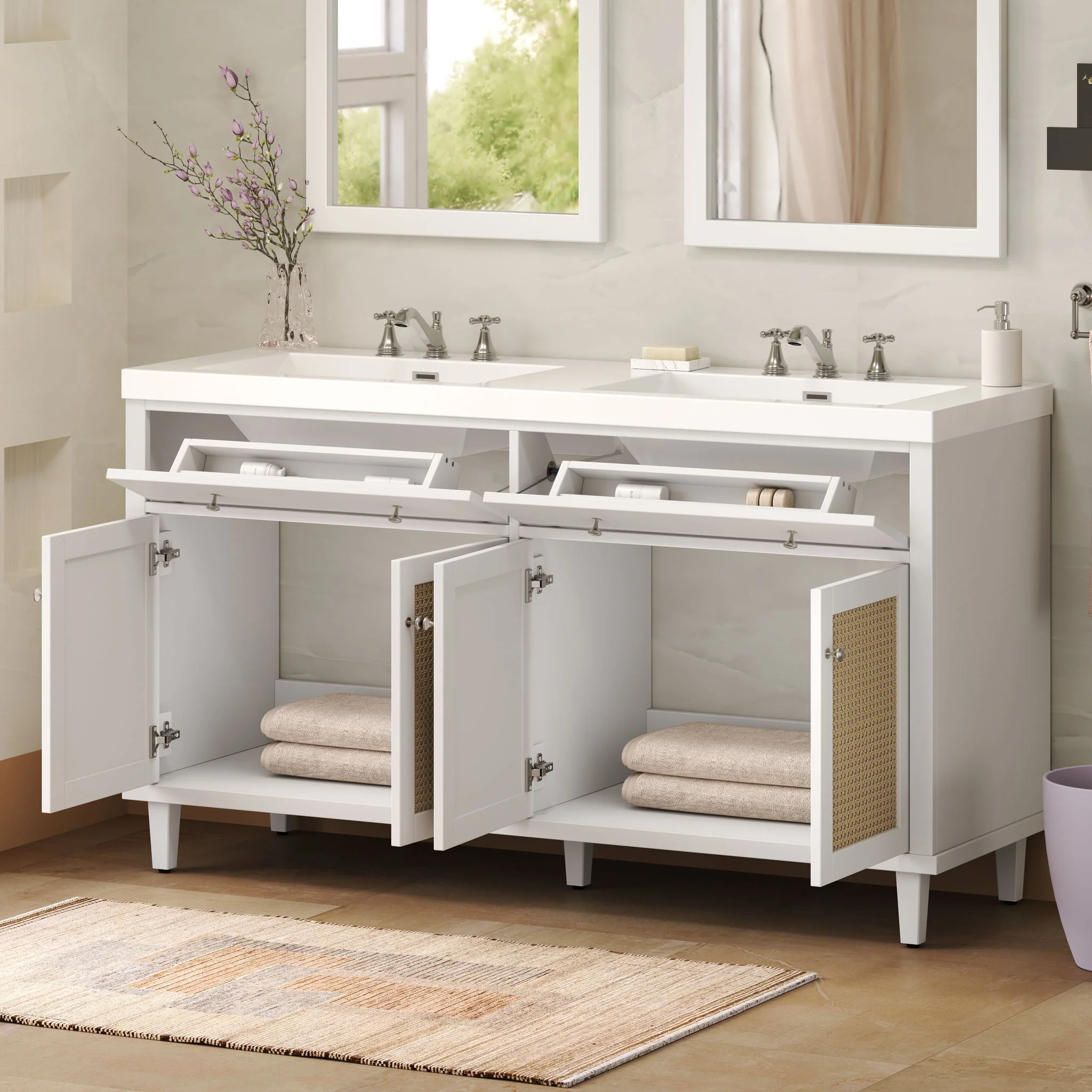 Bathroom Vanity With Double Sink, Large Storage Space - Image 7
