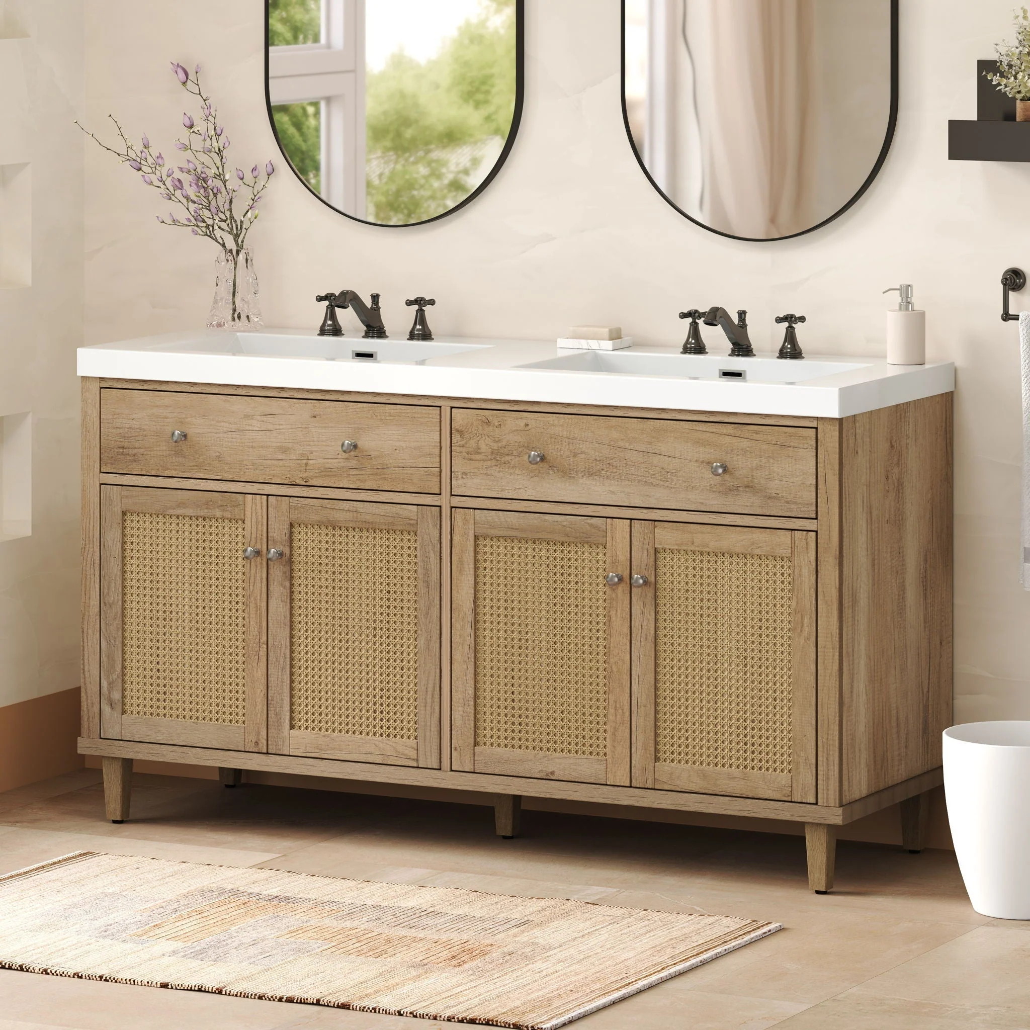 Bathroom Vanity With Double Sink, Large Storage Space - Image 8