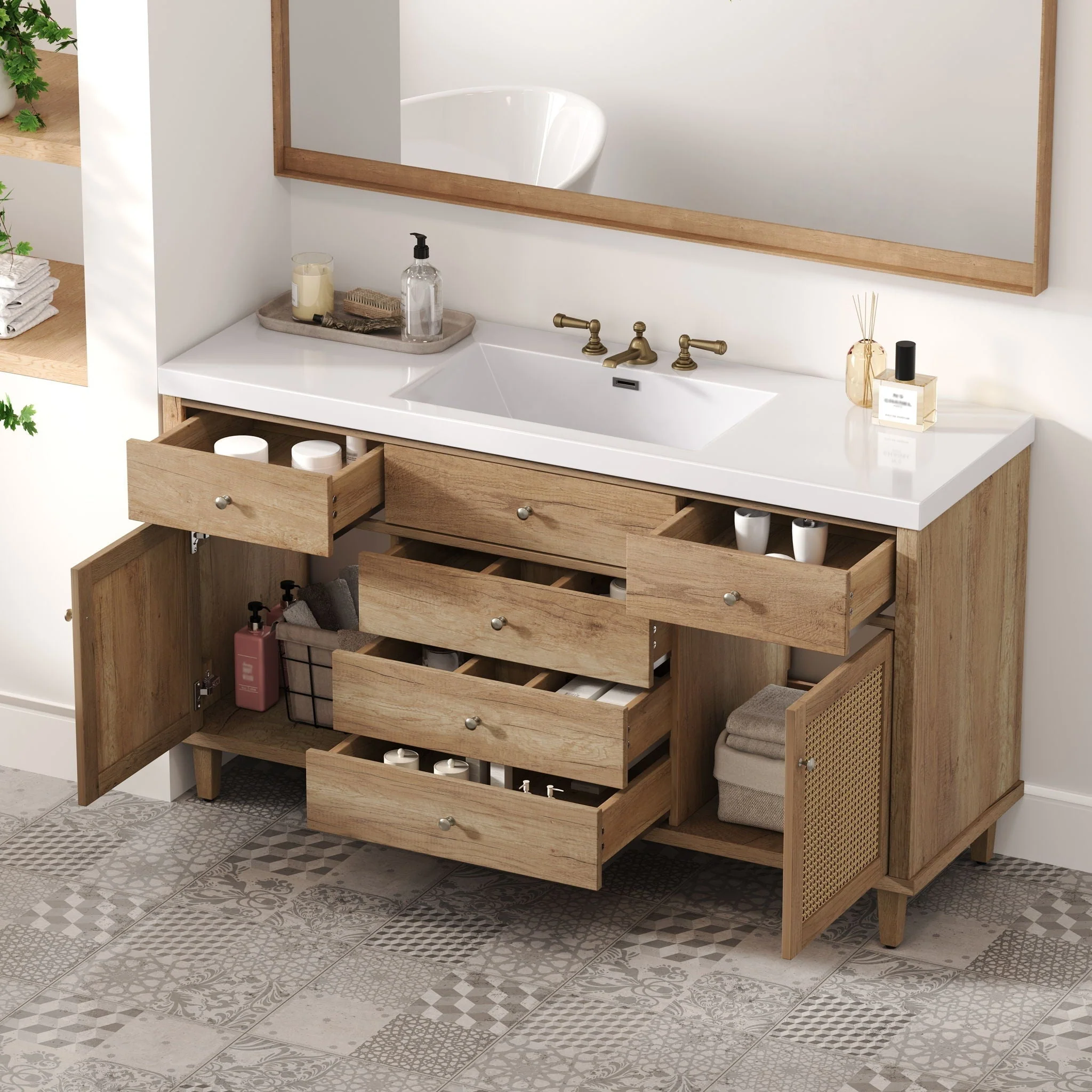 Bathroom Vanity With Sink, 5 Legs, Soft Close Drawers - Image 3