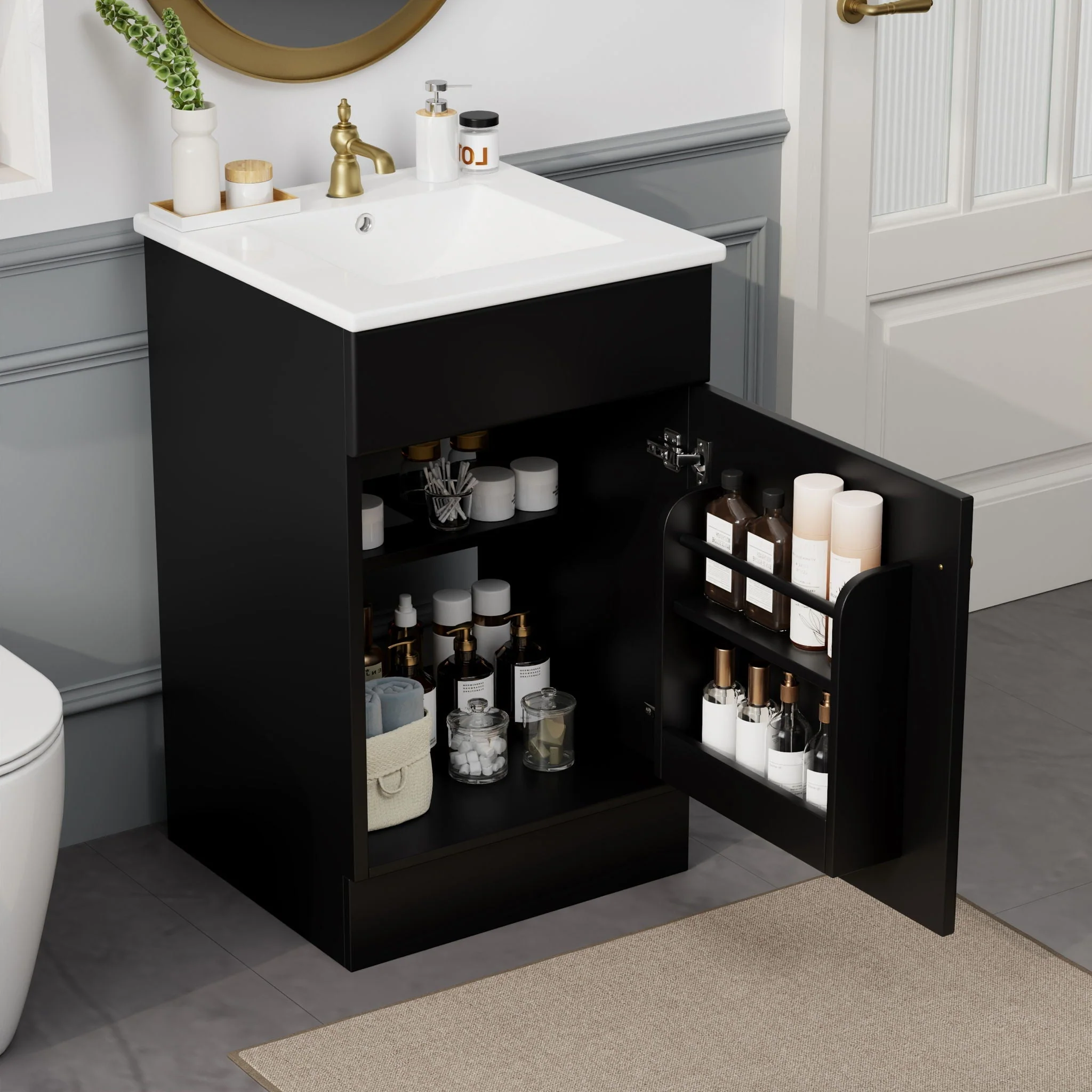 Bathroom Vanity With Sink, Cabinet With Adjustable Shelf - Image 10