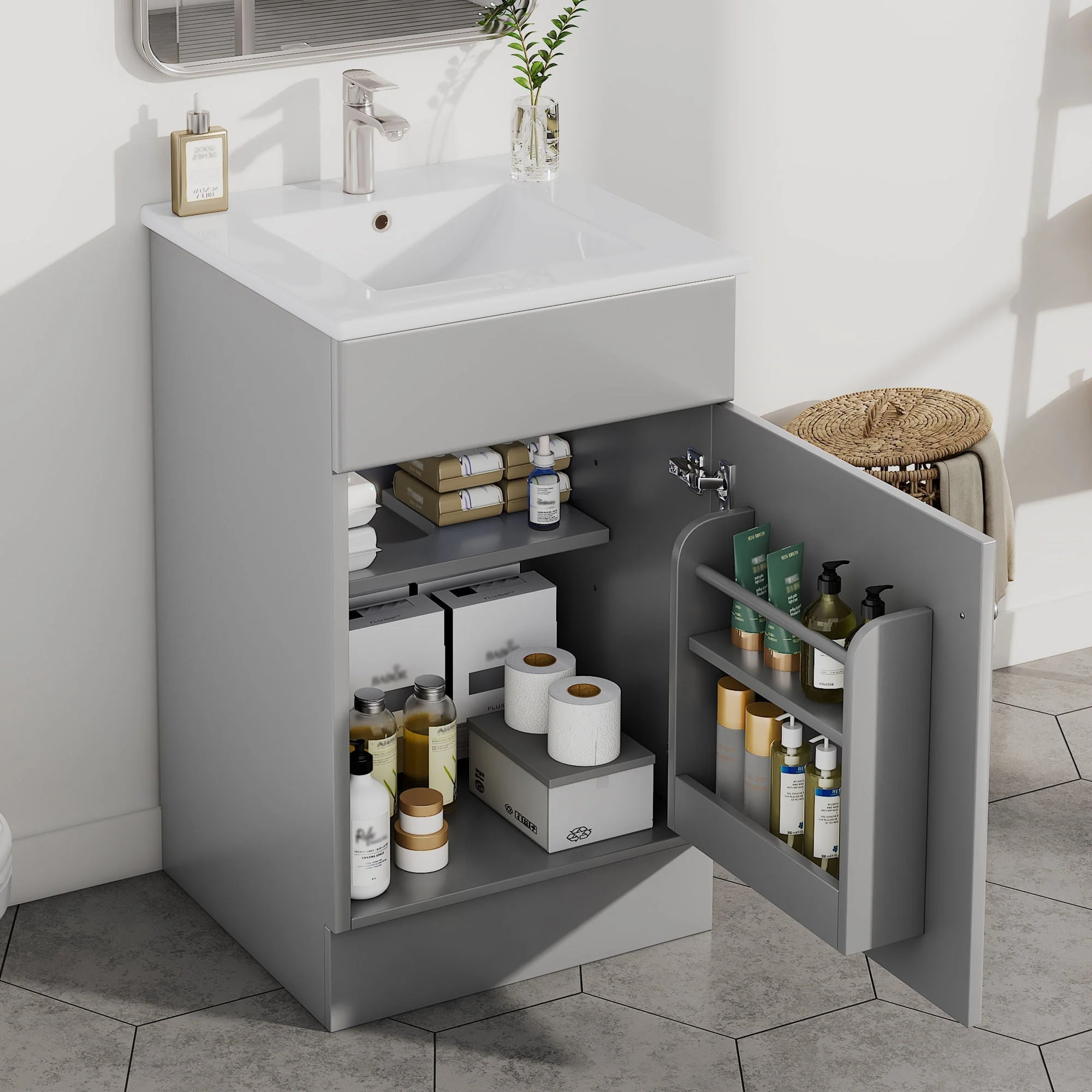 Bathroom Vanity With Sink, Cabinet With Adjustable Shelf - Image 15