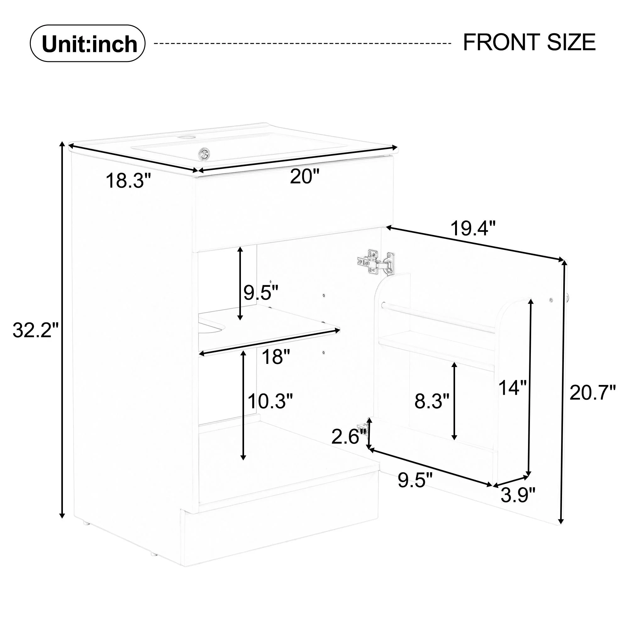 Bathroom Vanity With Sink, Cabinet With Adjustable Shelf - Image 17