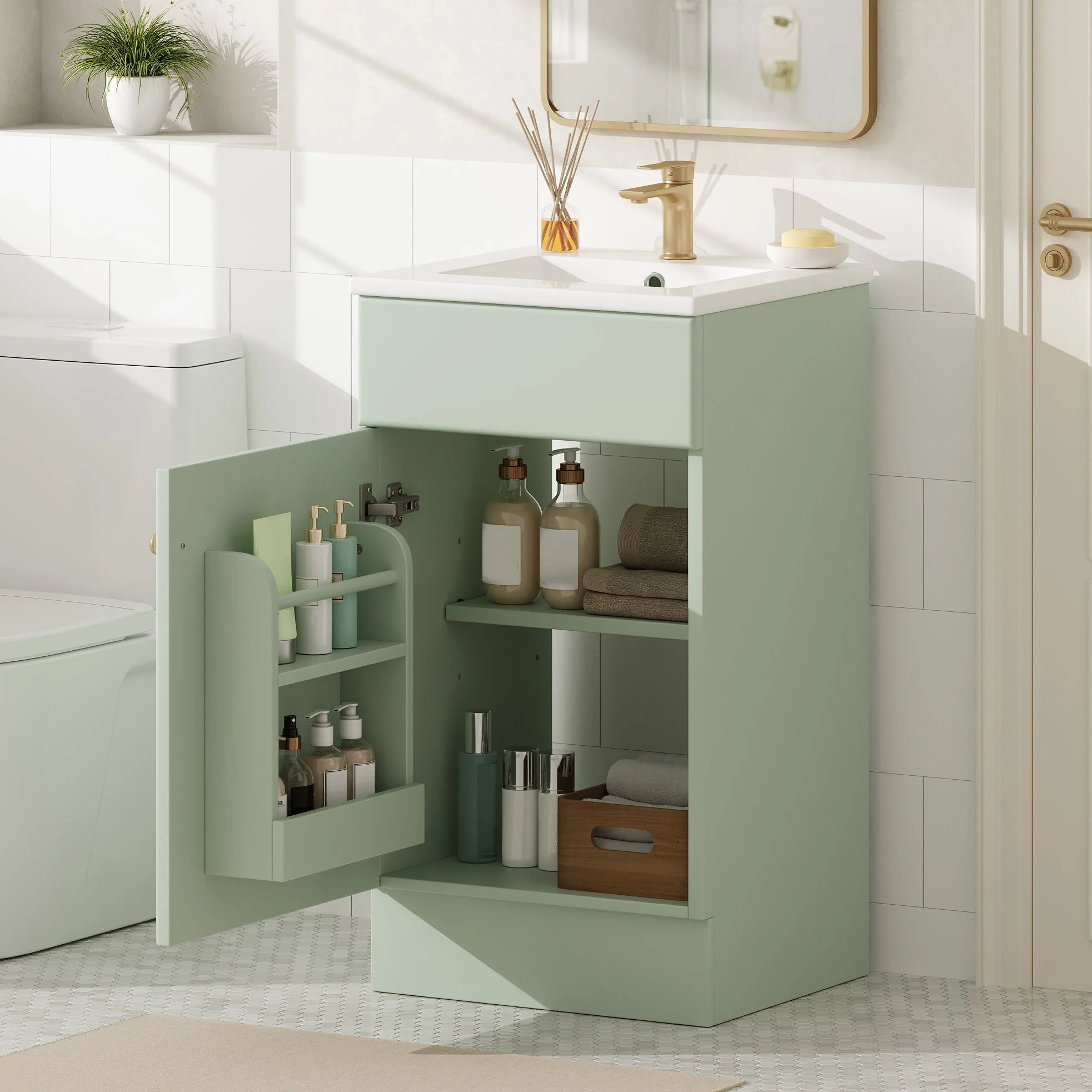 Bathroom Vanity With Sink, Cabinet With Adjustable Shelf - Image 18