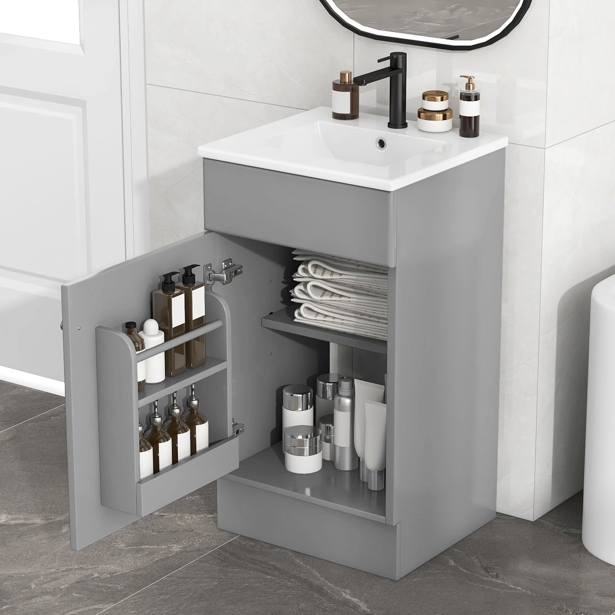 Bathroom Vanity With Sink, Cabinet With Adjustable Shelf - Image 19