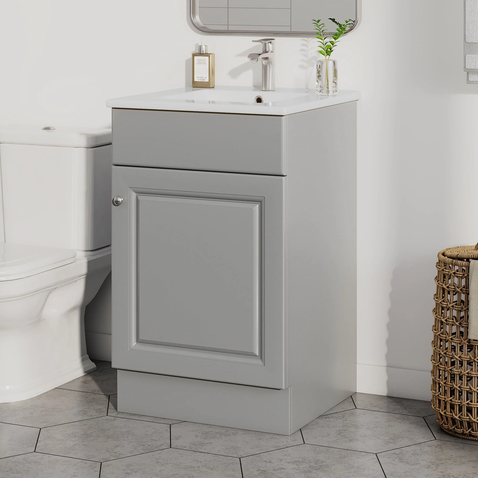 Bathroom Vanity With Sink, Cabinet With Adjustable Shelf - Image 24