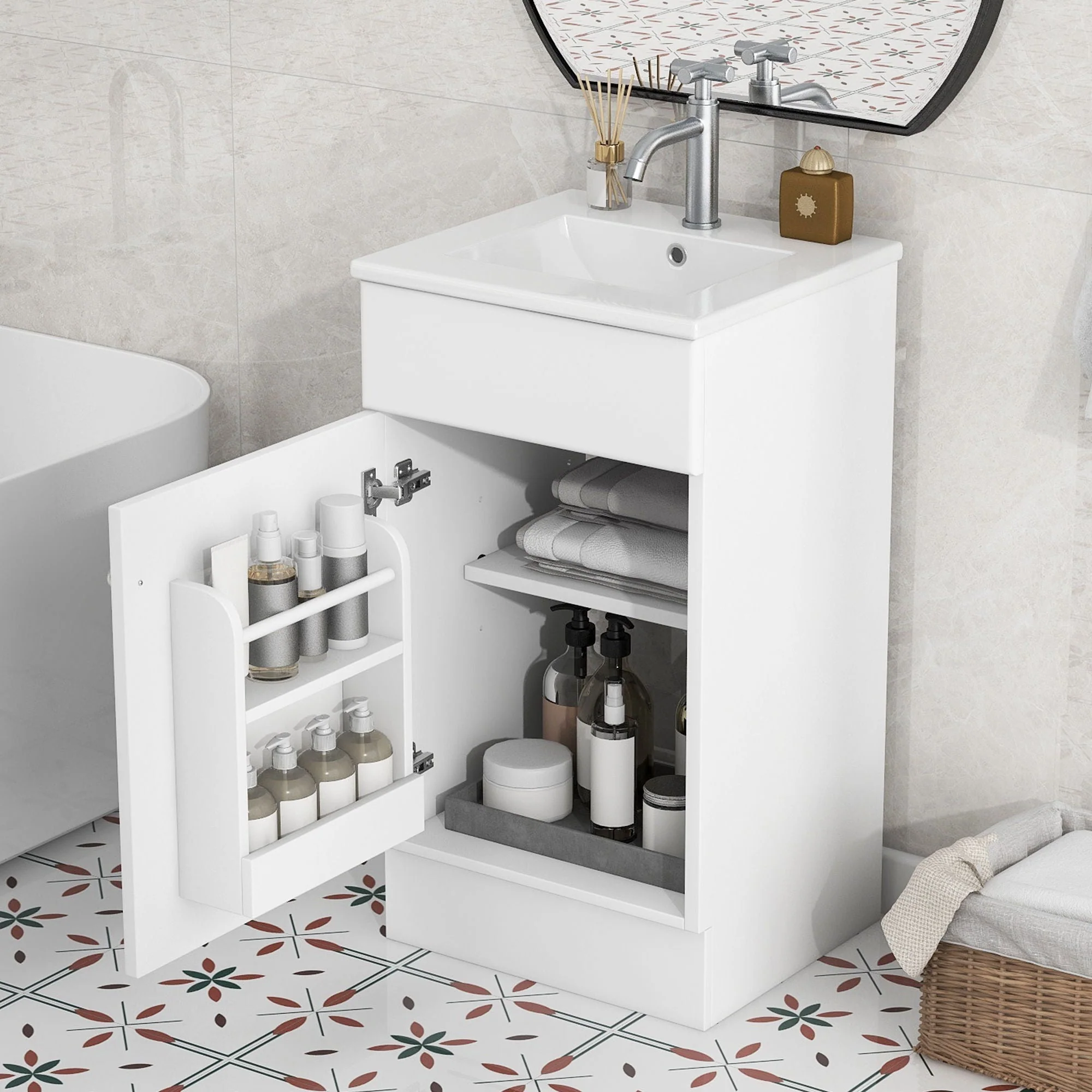 Bathroom Vanity With Sink, Cabinet With Adjustable Shelf - Image 27