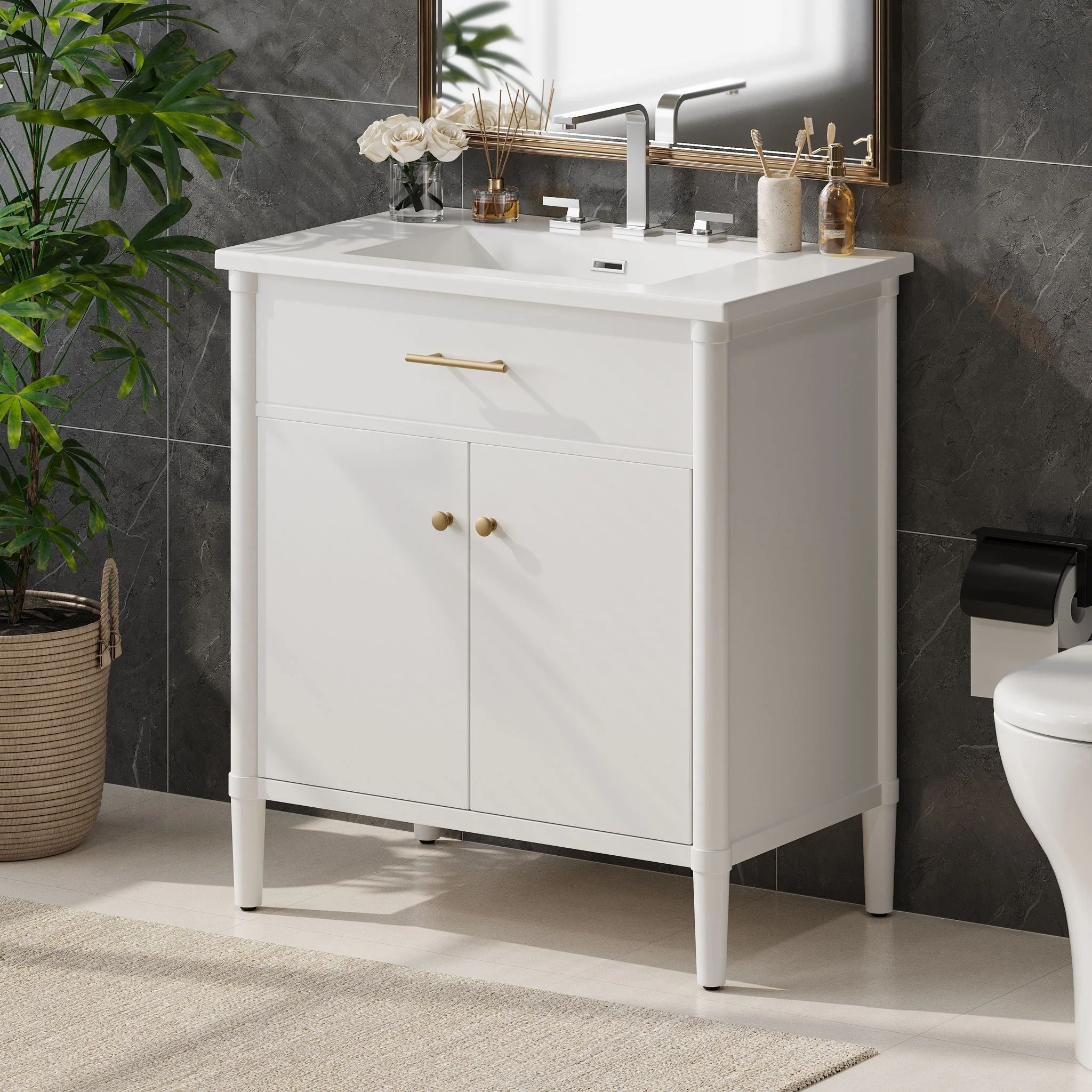 Bathroom Vanity With Sink, Soft Close Doors And Adjustable Shelf - Image 12