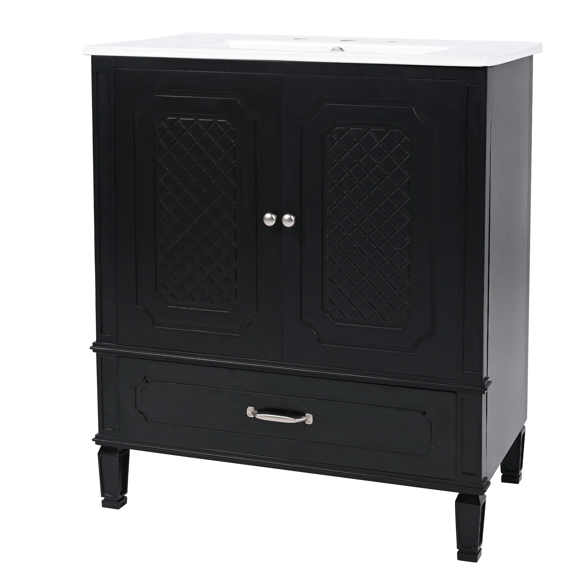 Bathroom Vanity With Sink, Soft Closing Door, Multi Functional Storage