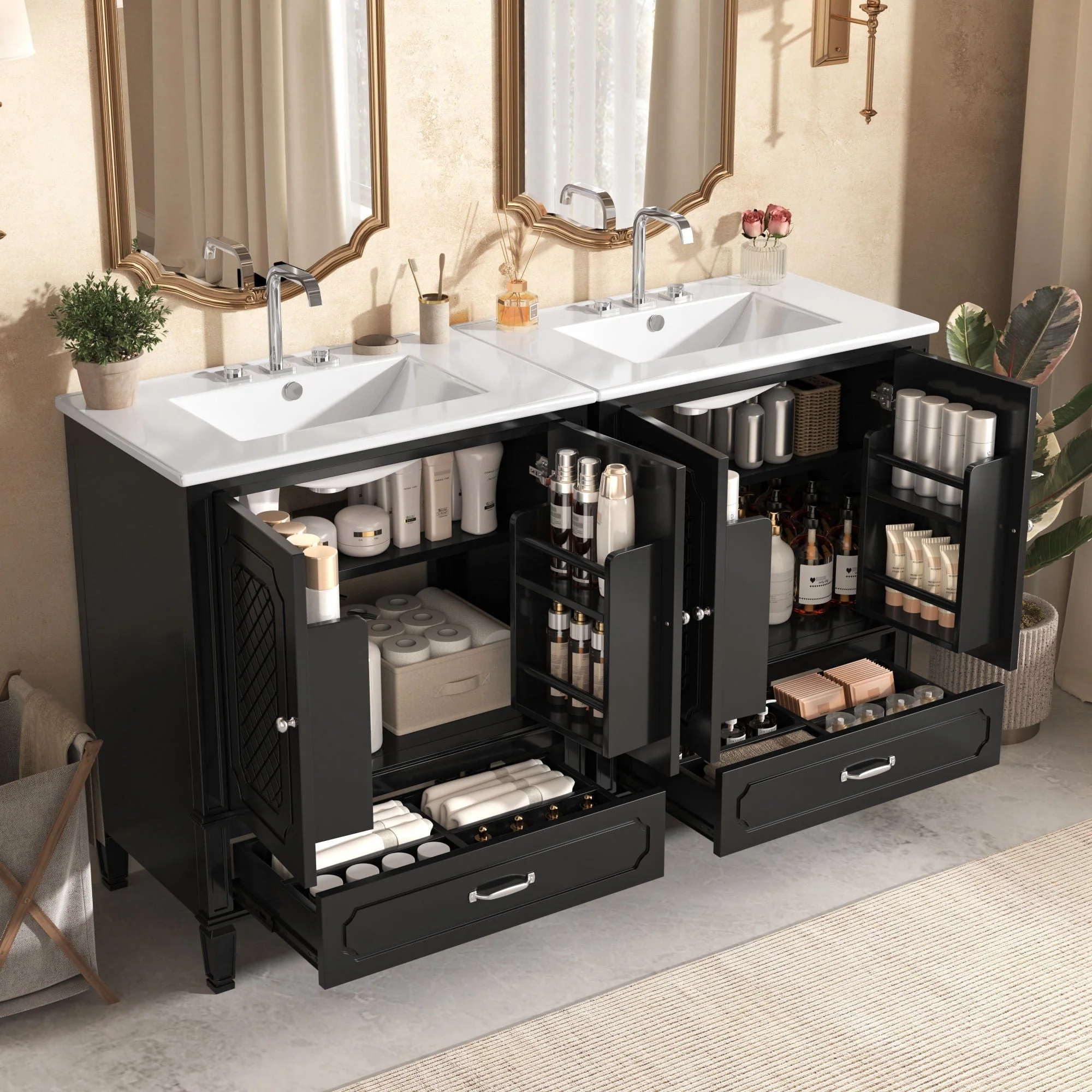 Bathroom Vanity With Sink, Soft Closing Door, Multi Functional Storage - Image 12