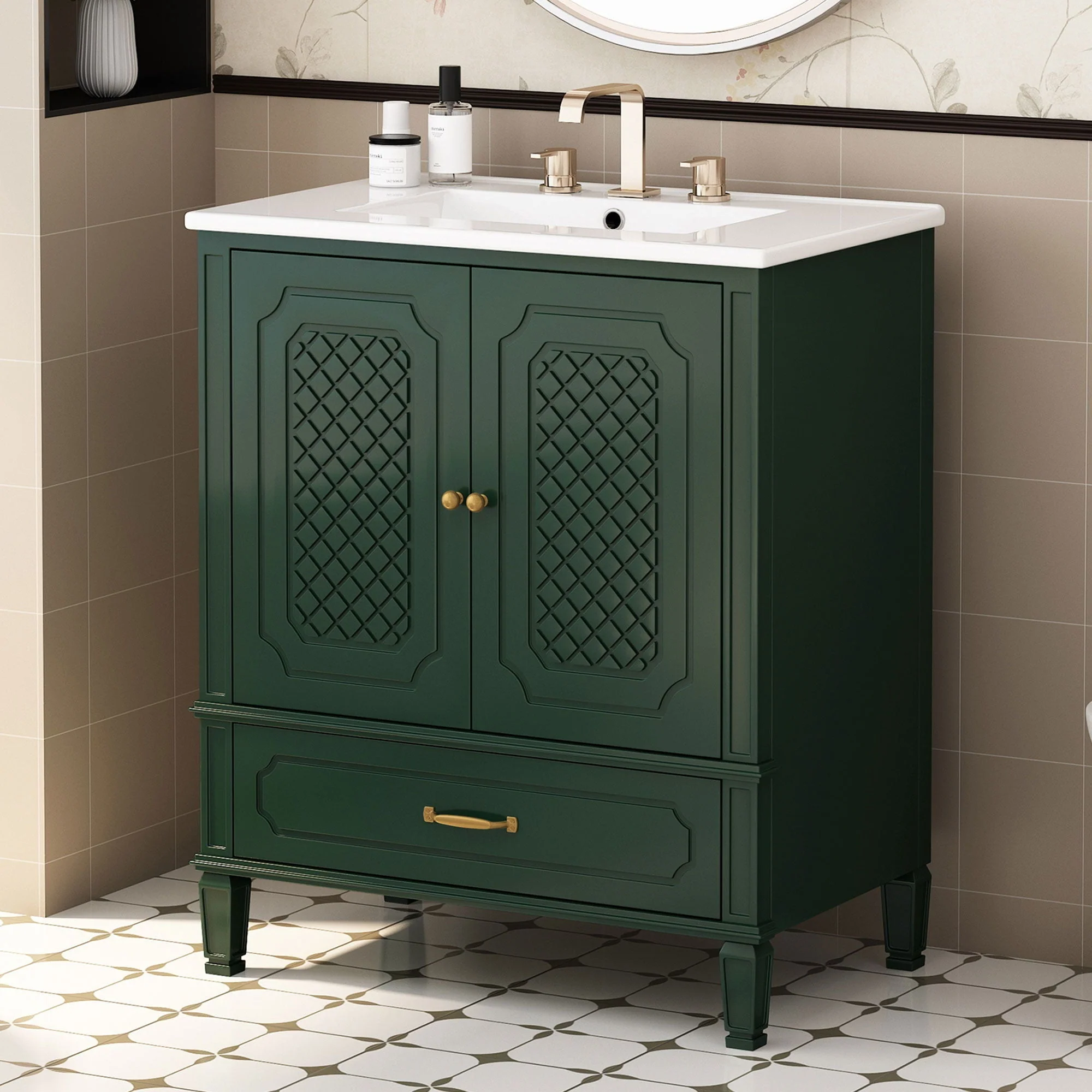 Bathroom Vanity With Sink, Soft Closing Door, Multi Functional Storage - Image 13