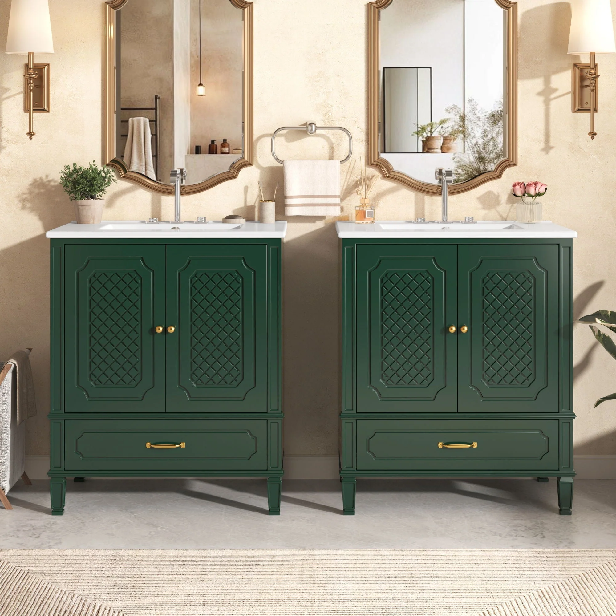Bathroom Vanity With Sink, Soft Closing Door, Multi Functional Storage - Image 14