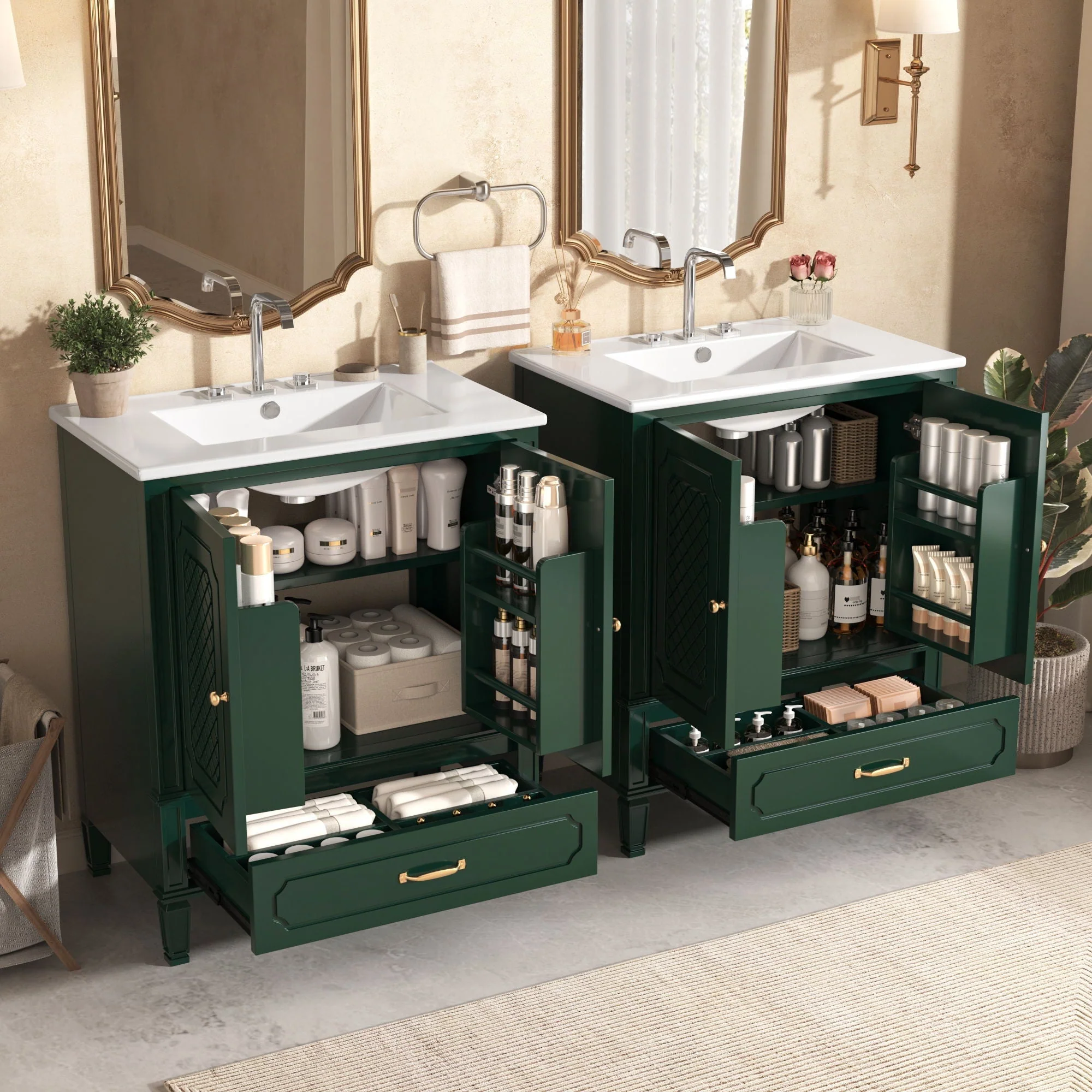 Bathroom Vanity With Sink, Soft Closing Door, Multi Functional Storage - Image 15