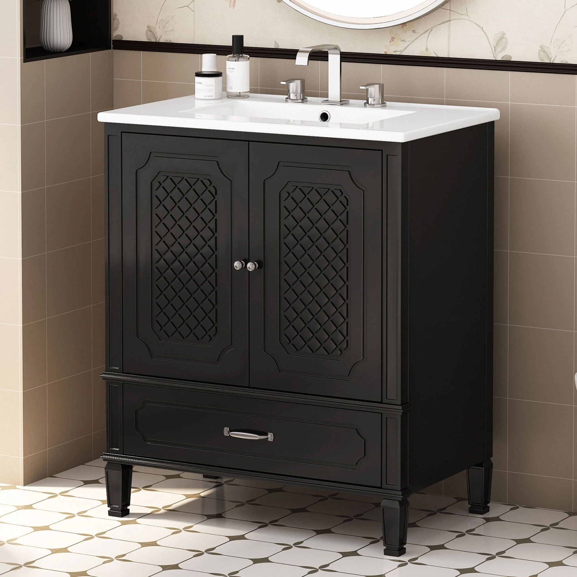 Bathroom Vanity With Sink, Soft Closing Door, Multi Functional Storage - Image 8