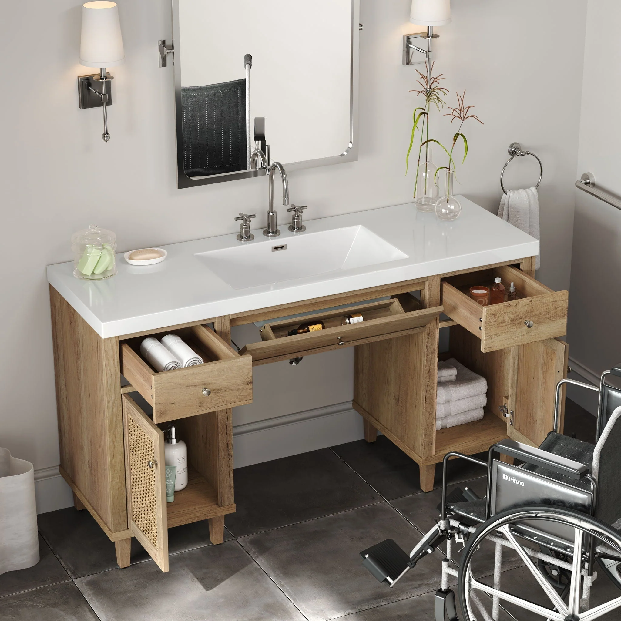 Bathroom Vanity With Sink, Spacious Storage Cabinet - Image 4