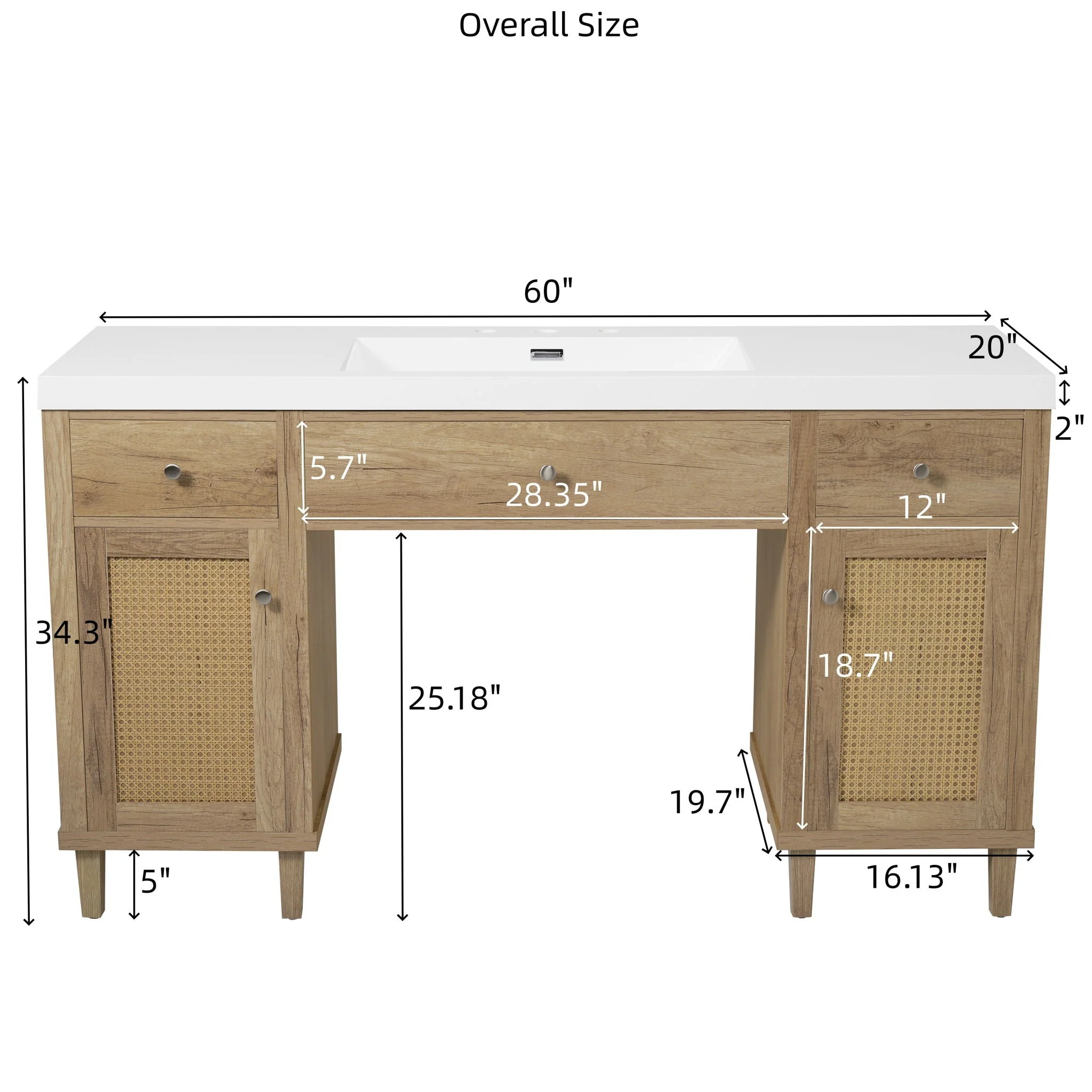 Bathroom Vanity With Sink, Spacious Storage Cabinet - Image 5