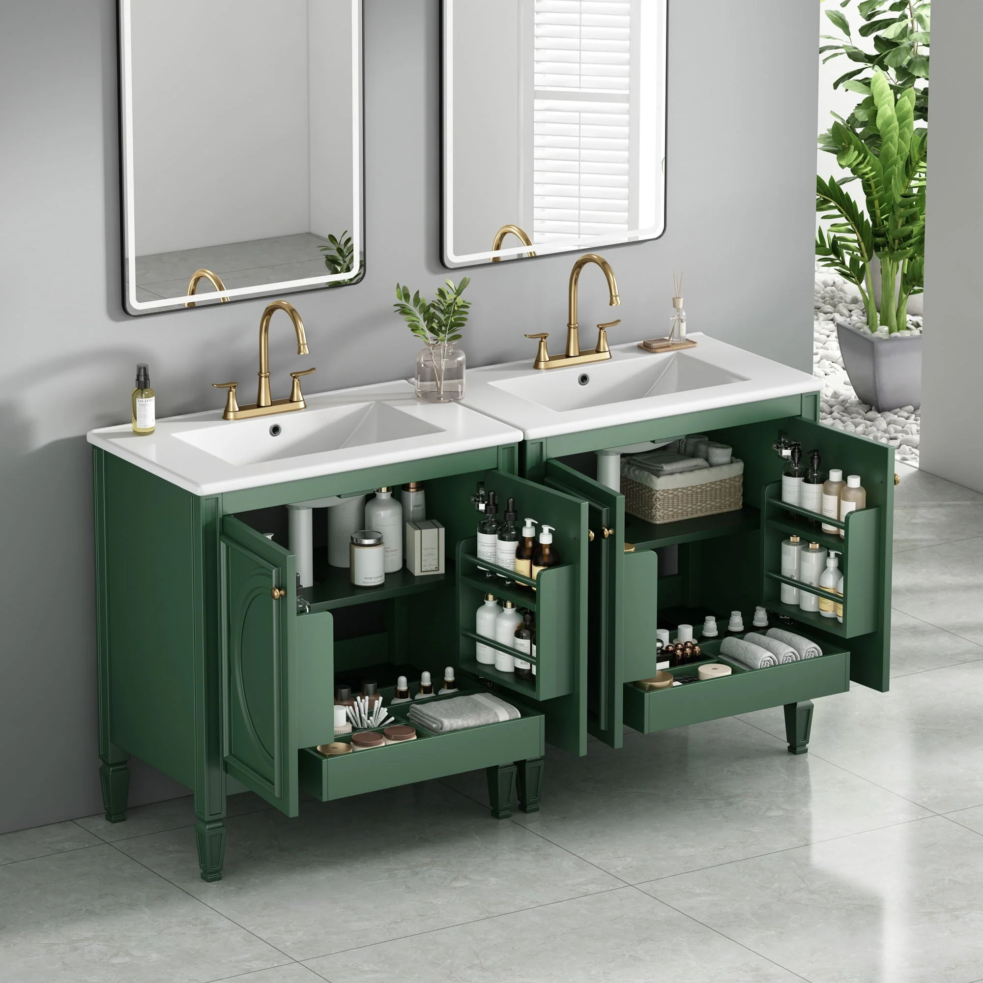 Bathroom Vanity With Sink With 2 Doors And Adjustable Shelf - Image 11