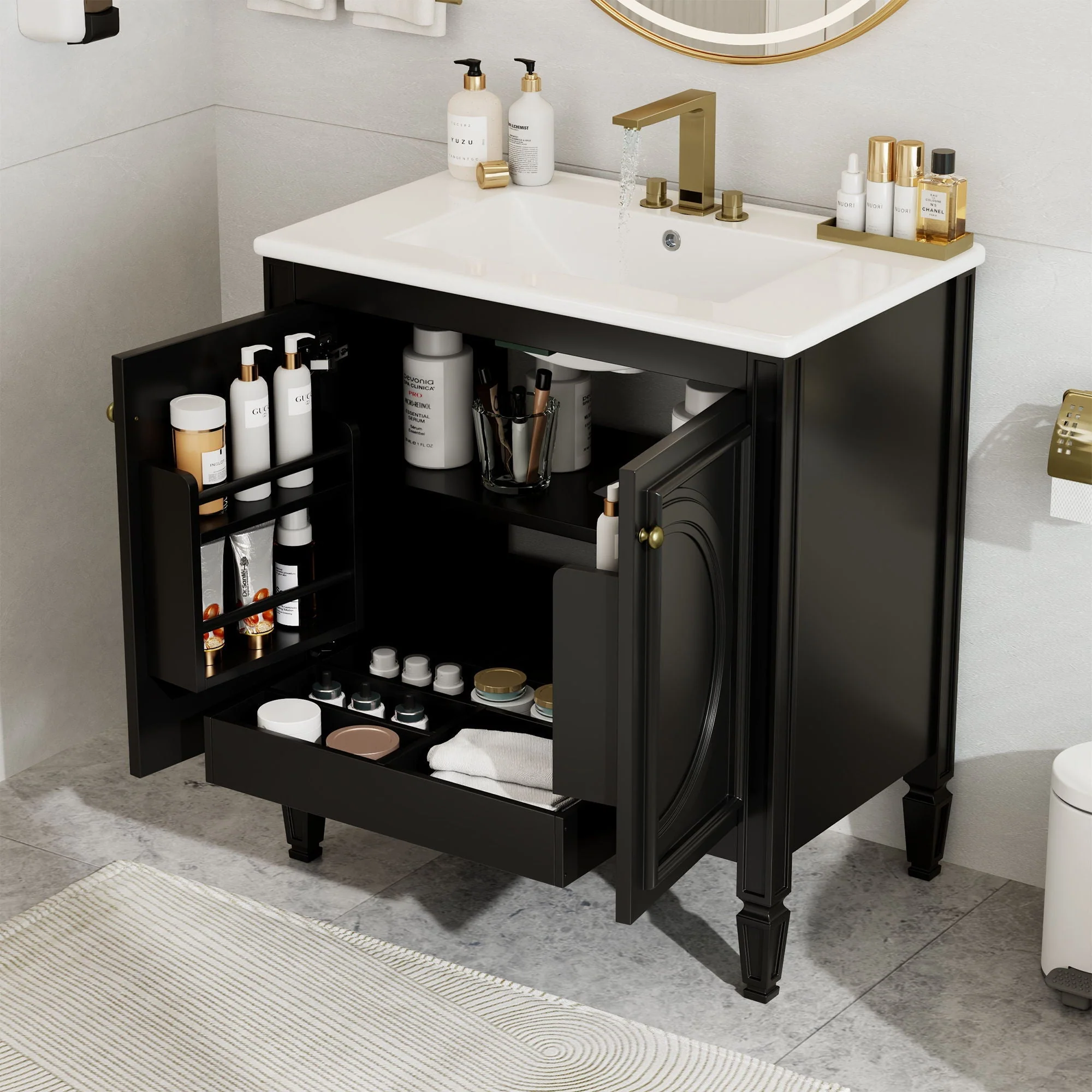Bathroom Vanity With Sink With 2 Doors And Adjustable Shelf - Image 13