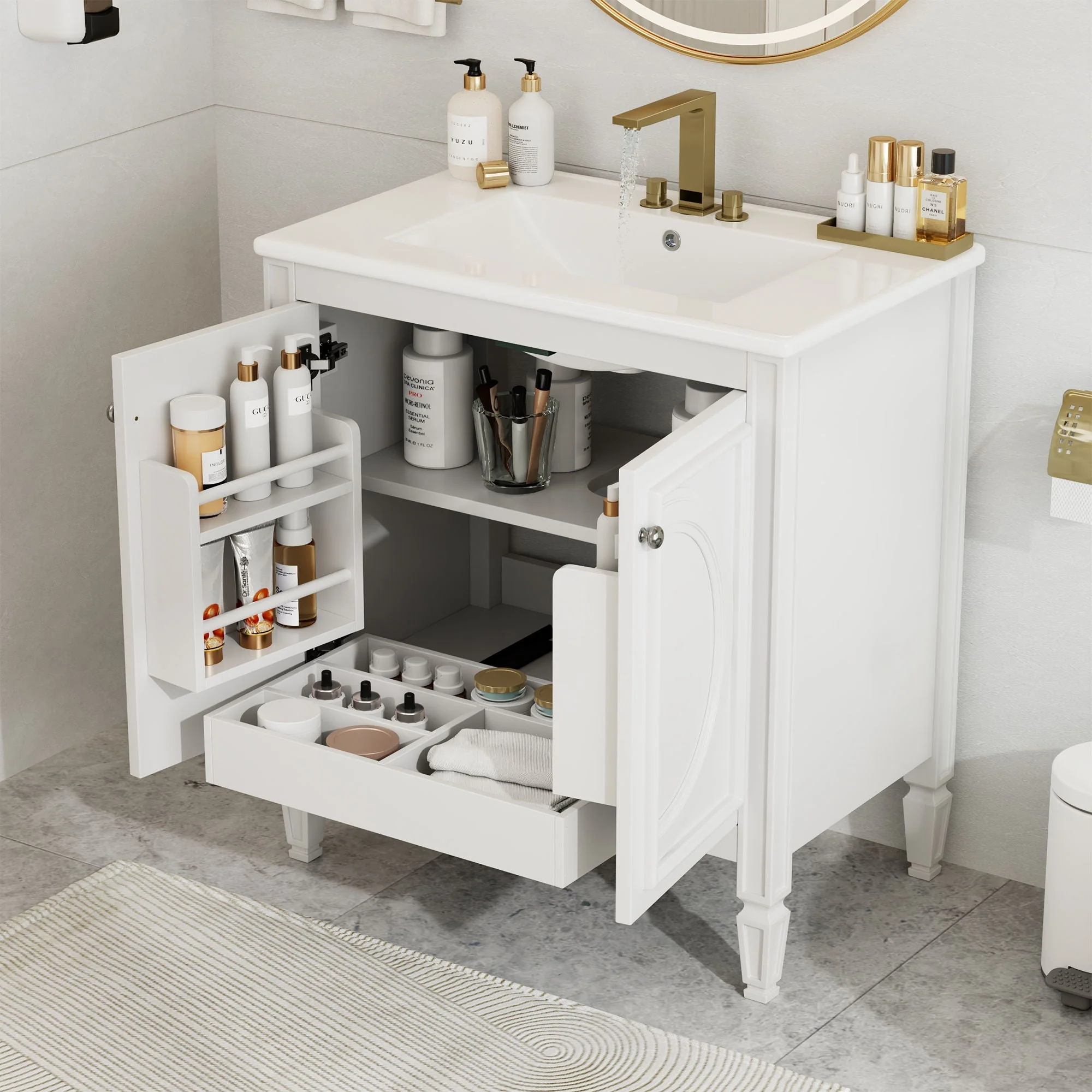 Bathroom Vanity With Sink With 2 Doors And Adjustable Shelf - Image 14