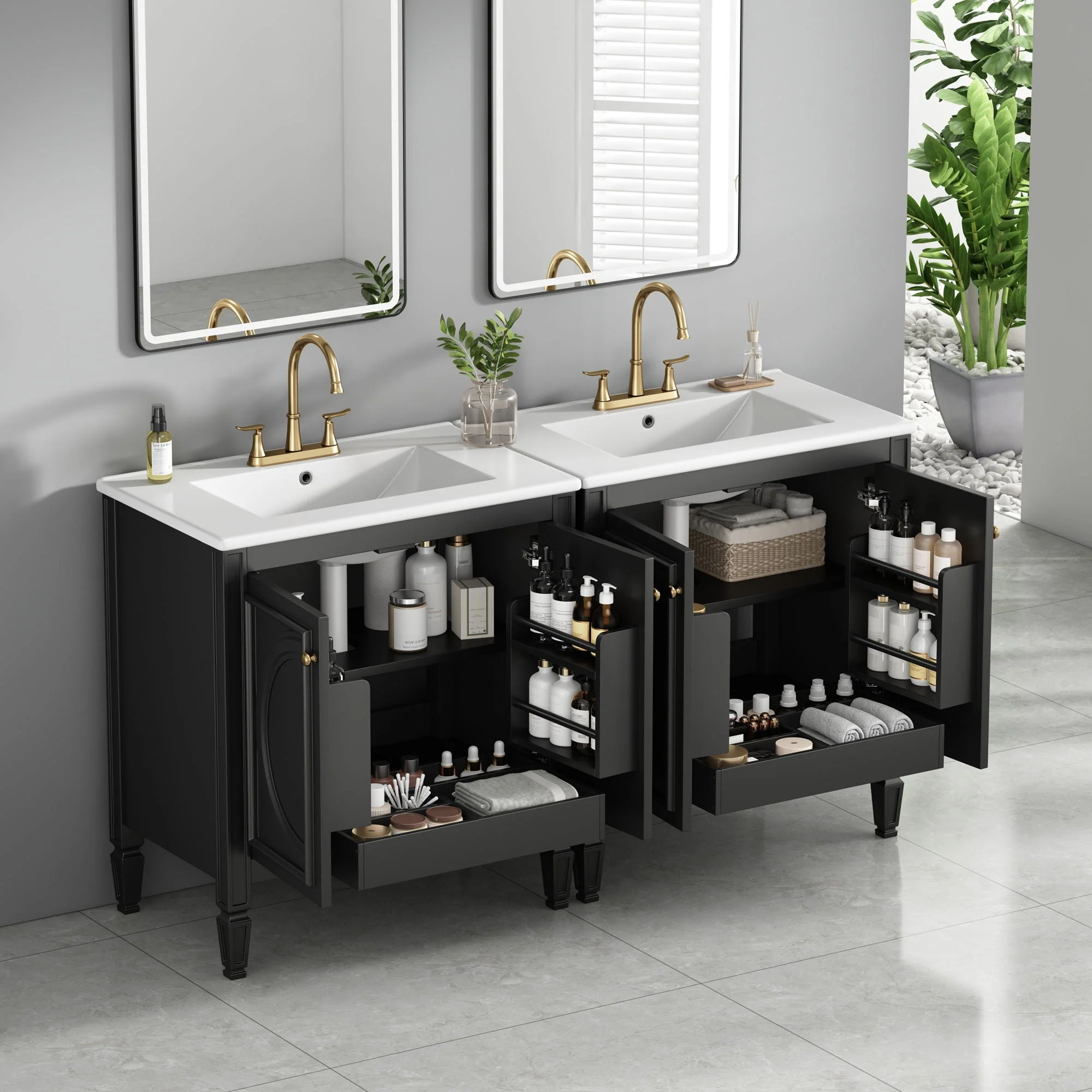 Bathroom Vanity With Sink With 2 Doors And Adjustable Shelf - Image 16