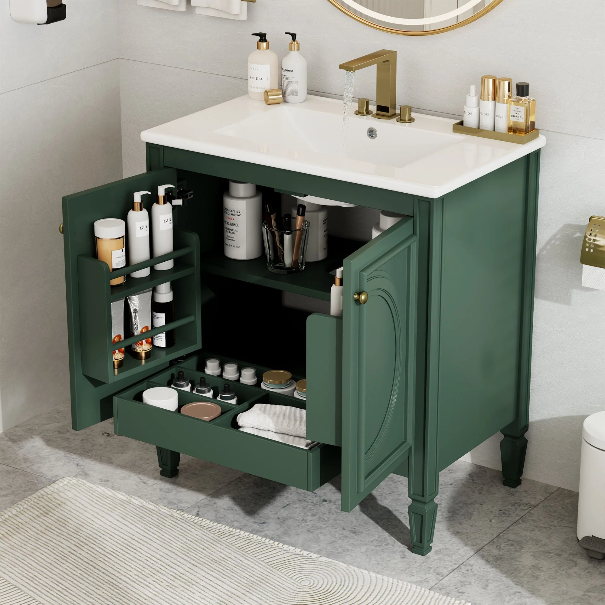 Bathroom Vanity With Sink With 2 Doors And Adjustable Shelf - Image 17
