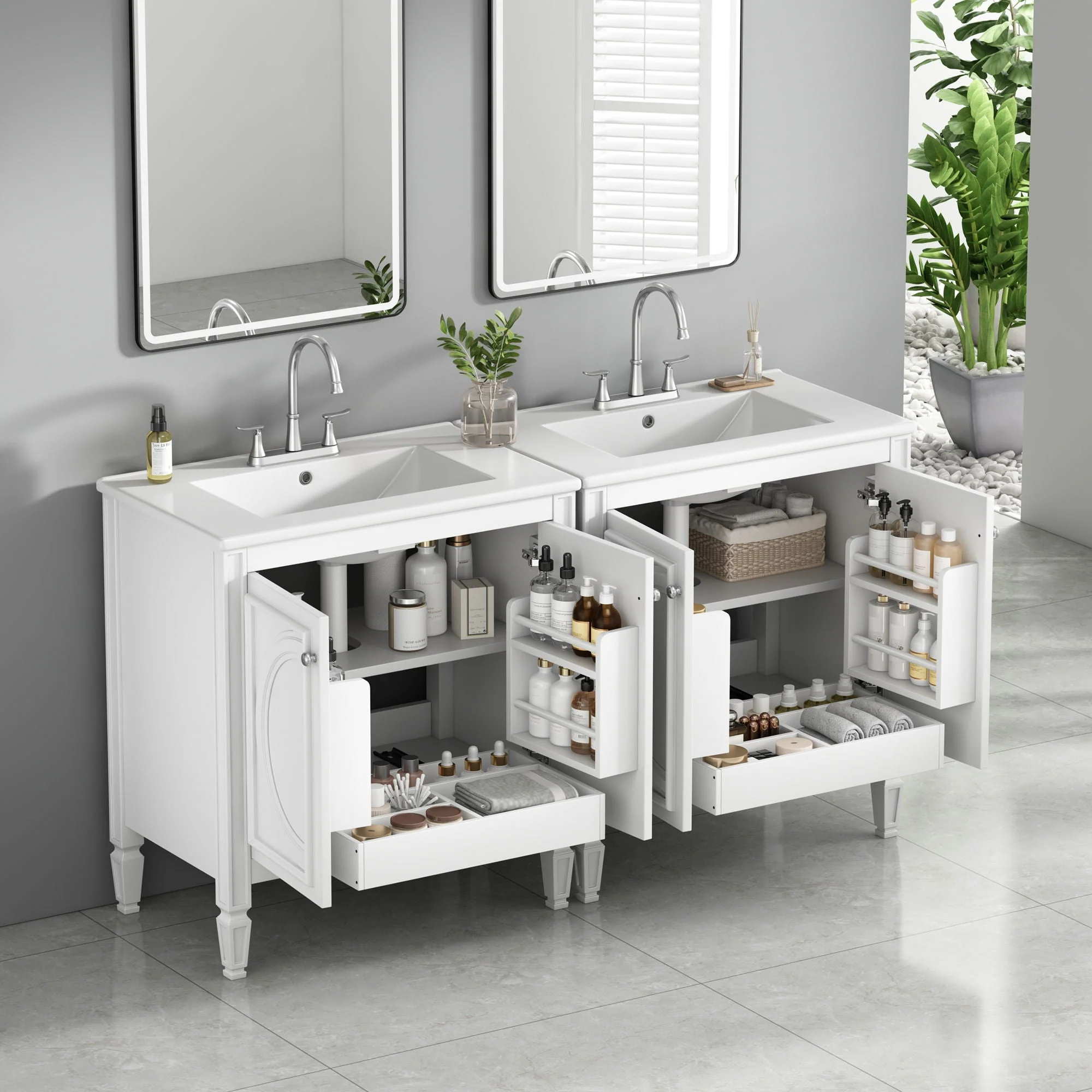 Bathroom Vanity With Sink With 2 Doors And Adjustable Shelf - Image 8