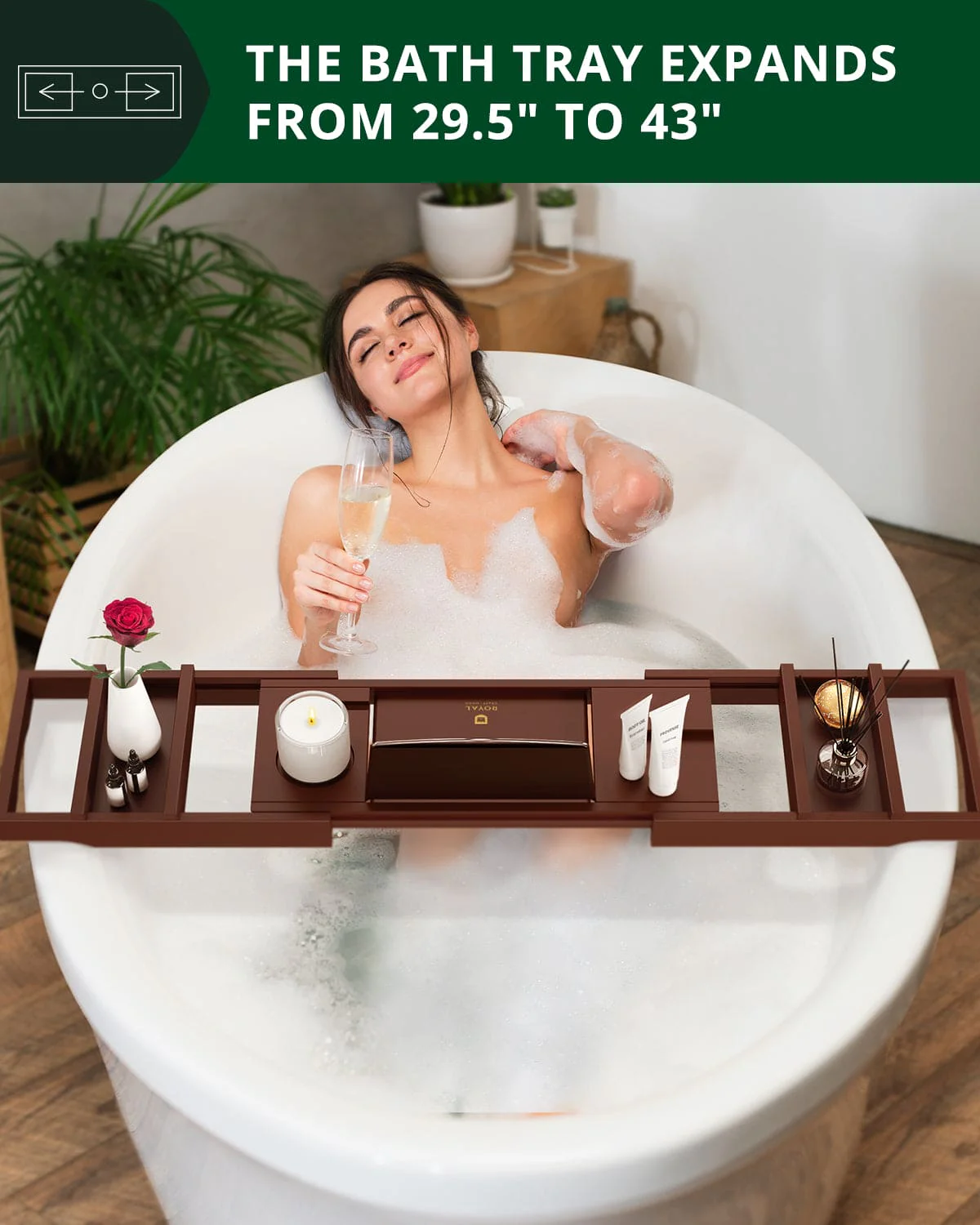 Bathtub Caddy Tray, Brown - Image 4