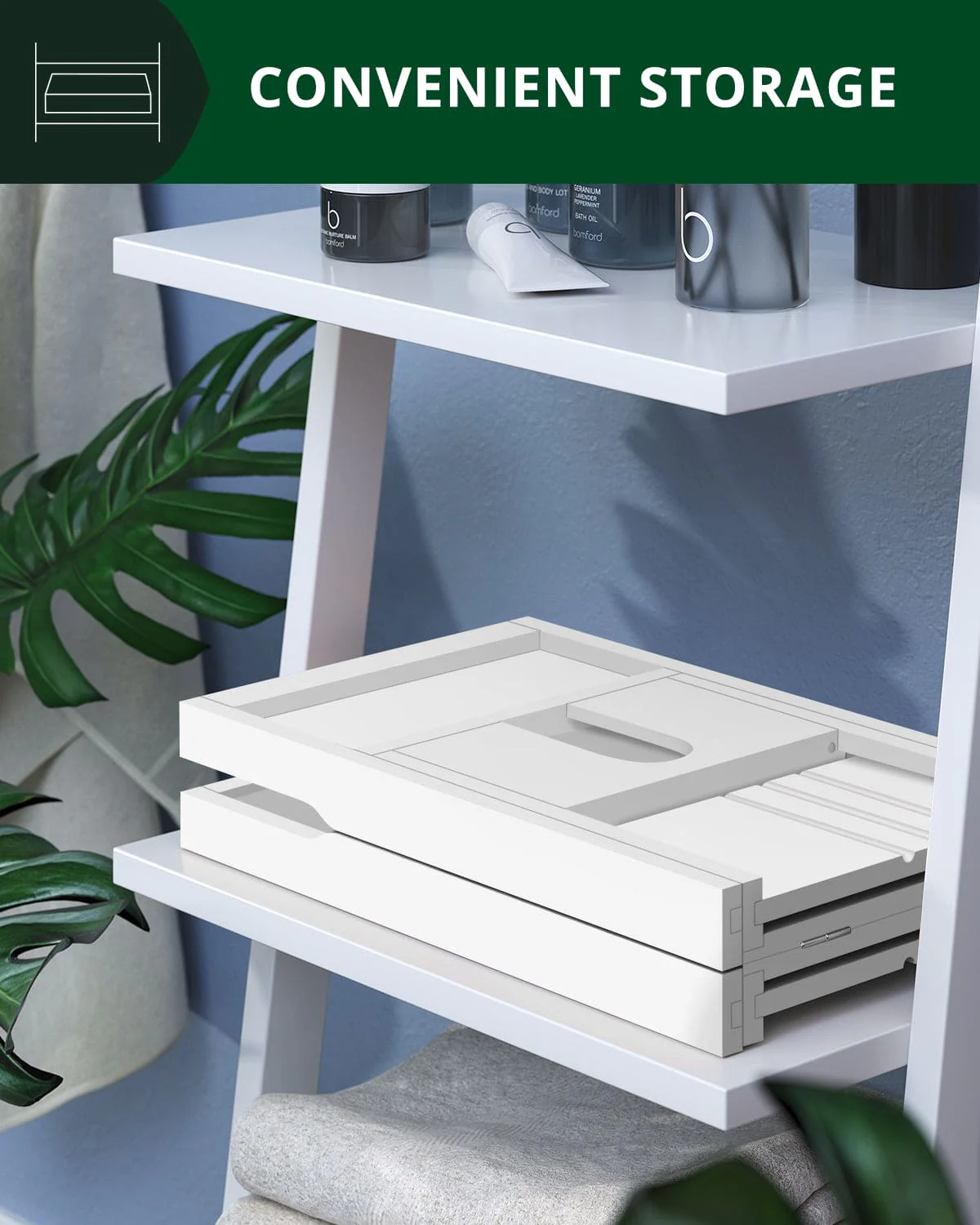 Bathtub Caddy Tray, White - Image 2